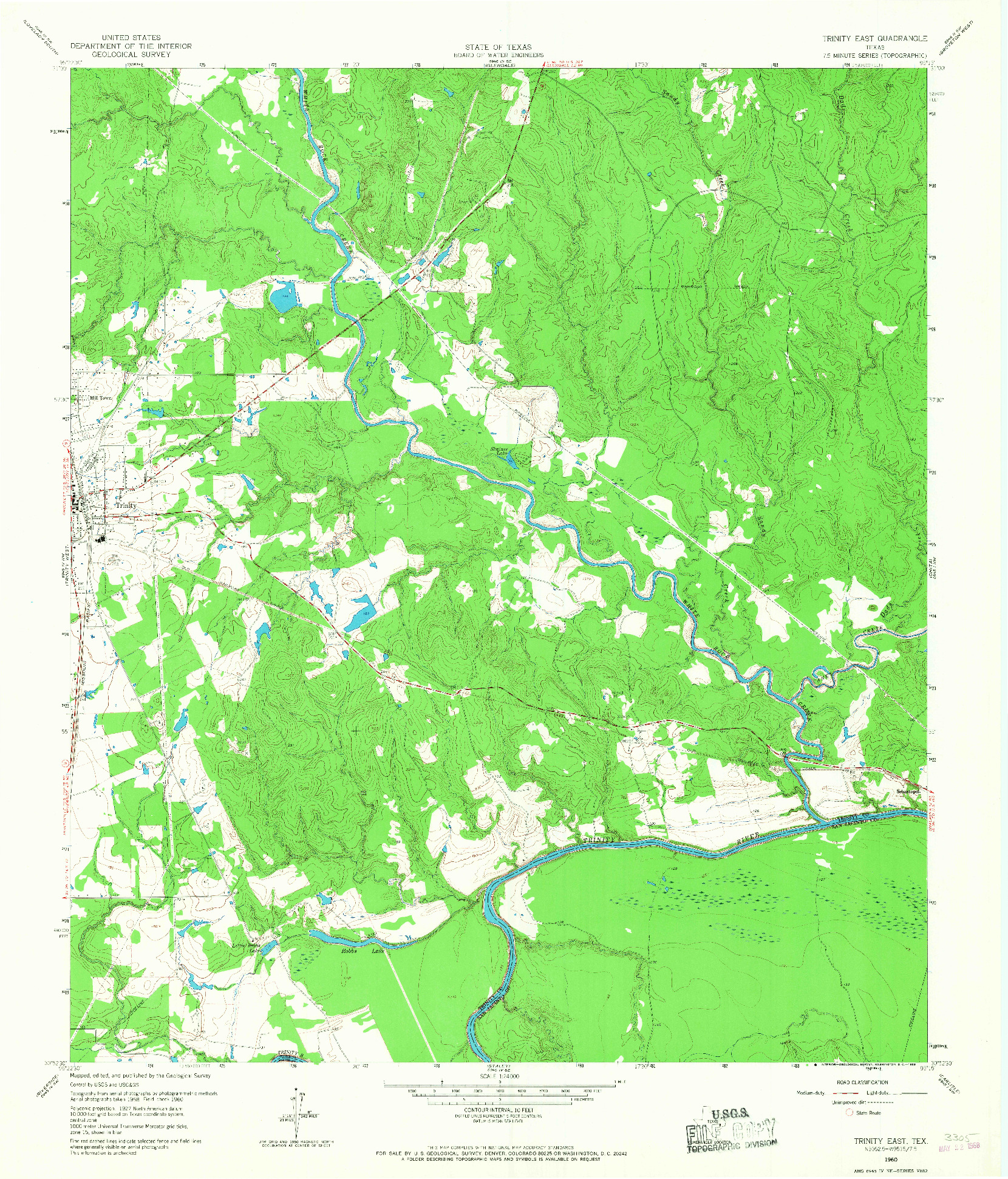 USGS 1:24000-SCALE QUADRANGLE FOR TRINITY EAST, TX 1960