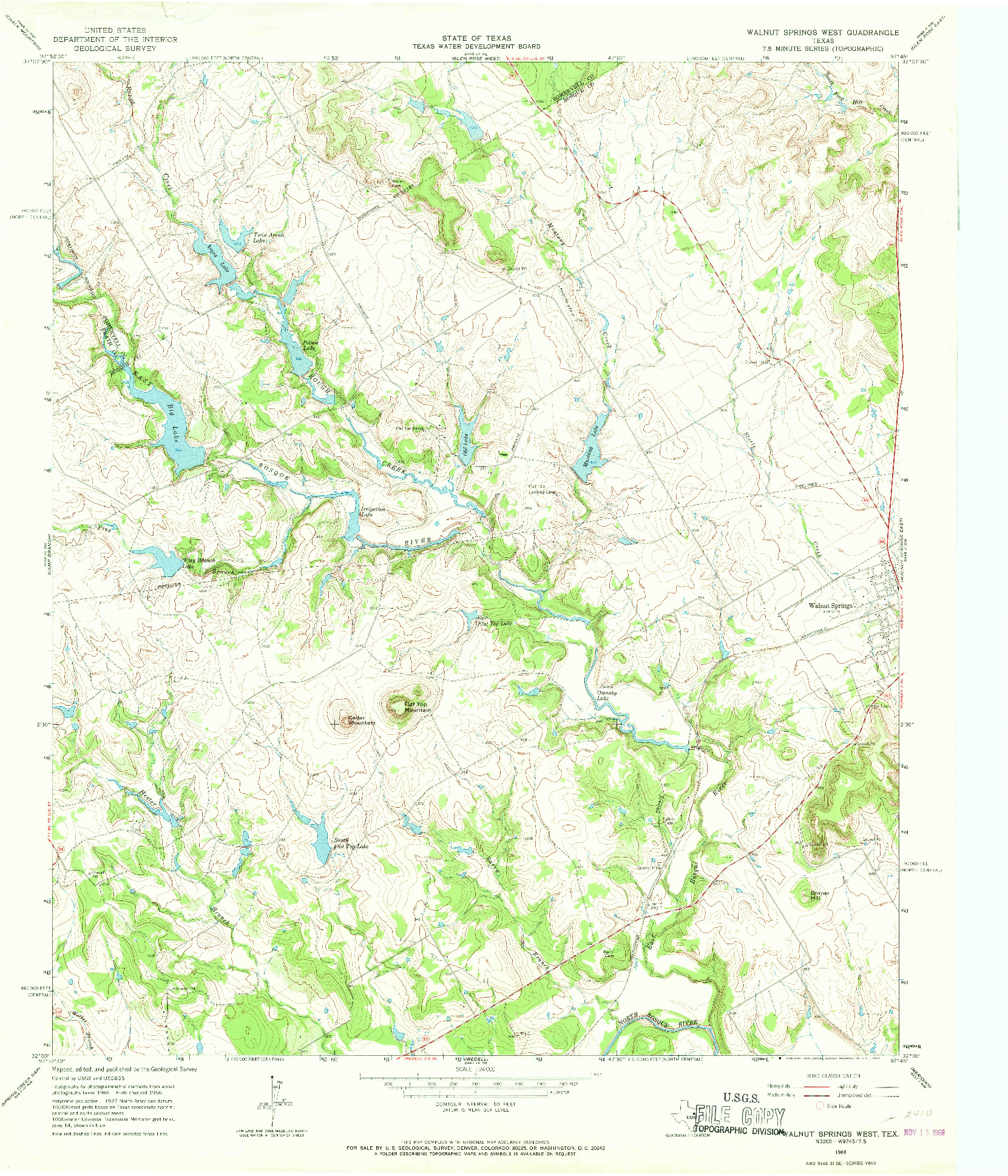 USGS 1:24000-SCALE QUADRANGLE FOR WALNUT SPRINGS WEST, TX 1966