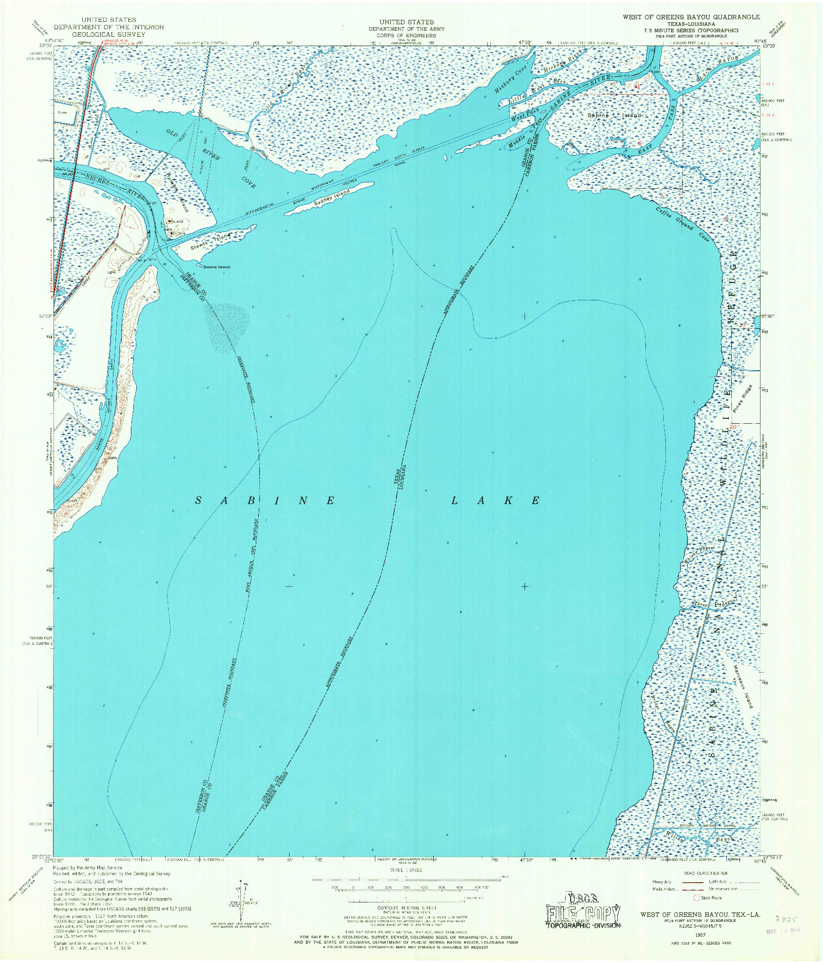 USGS 1:24000-SCALE QUADRANGLE FOR WEST OF GREENS BAYOU, TX 1957