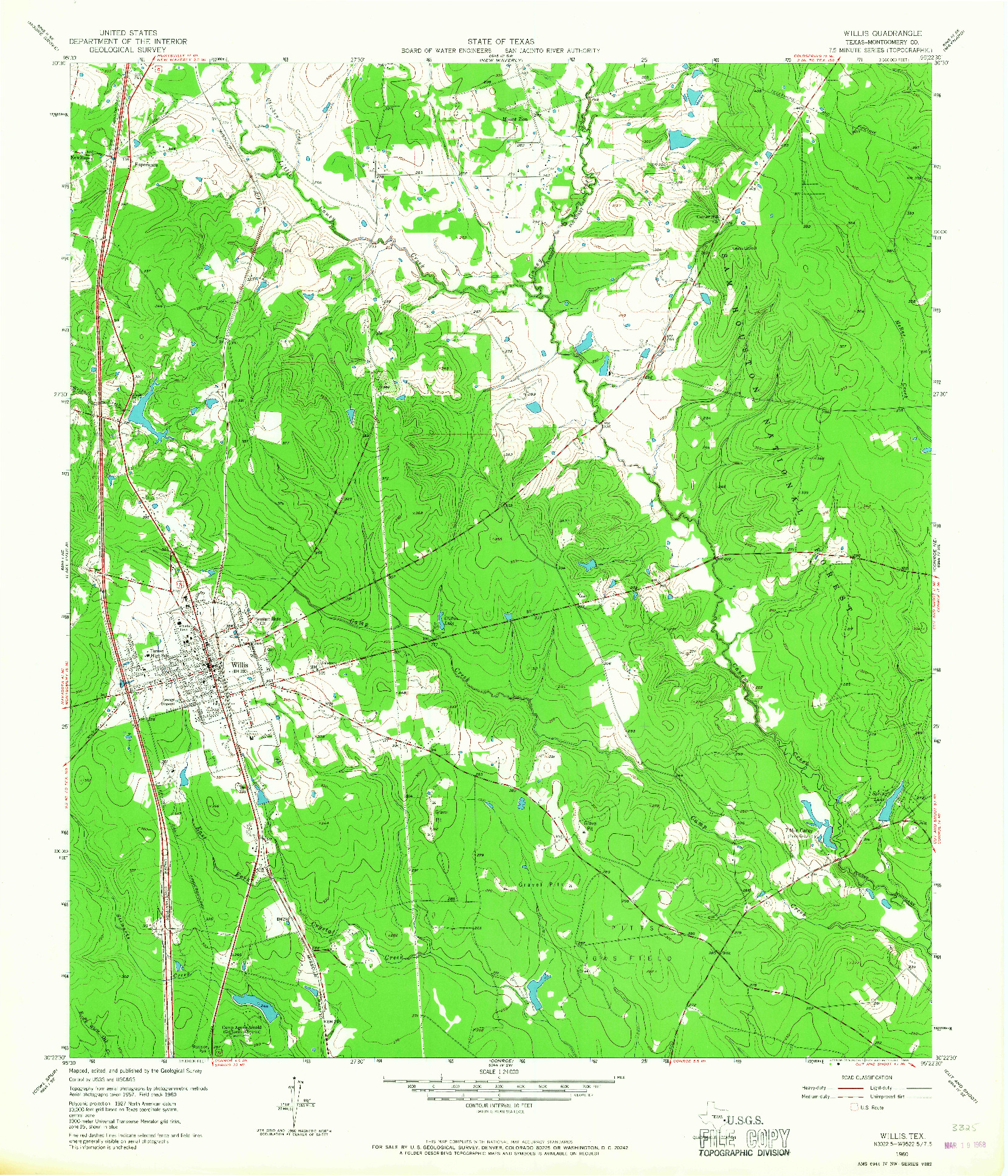USGS 1:24000-SCALE QUADRANGLE FOR WILLIS, TX 1960