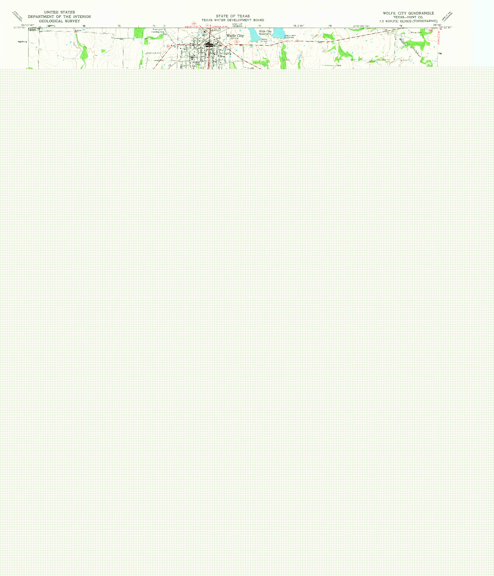 USGS 1:24000-SCALE QUADRANGLE FOR WOLFE CITY, TX 1965