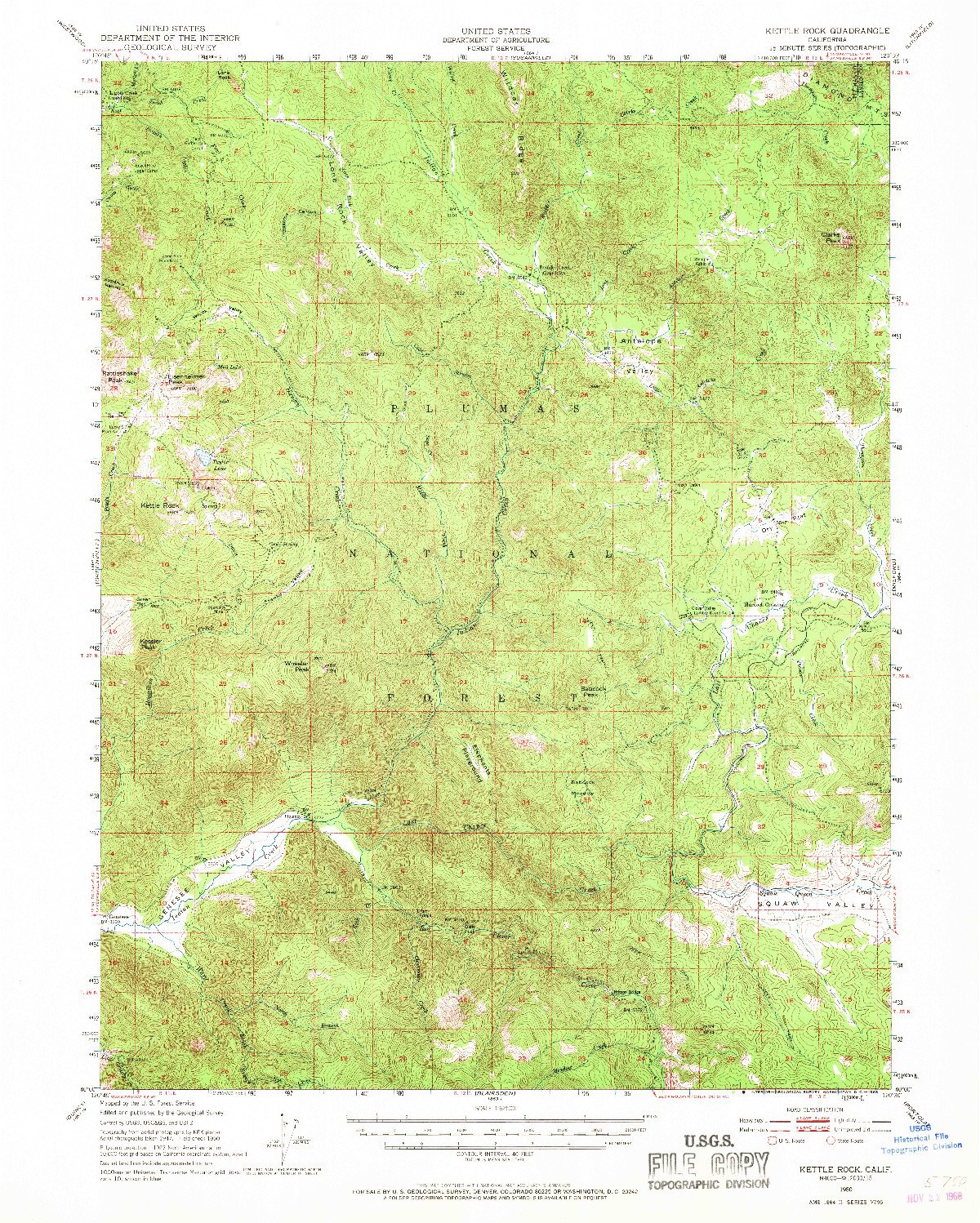 USGS 1:62500-SCALE QUADRANGLE FOR KETTLE ROCK, CA 1950