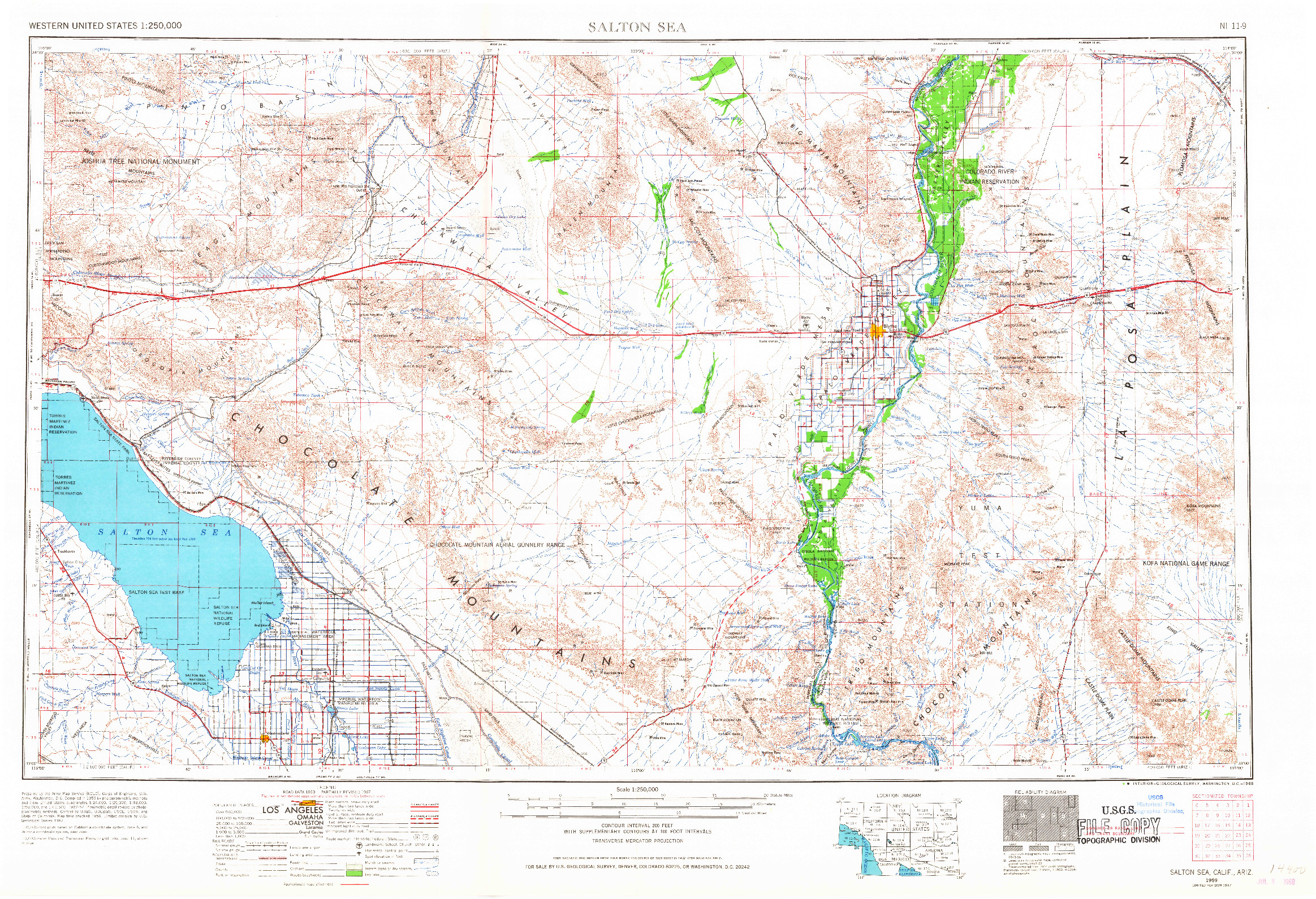 USGS 1:250000-SCALE QUADRANGLE FOR SALTON SEA, CA 1959