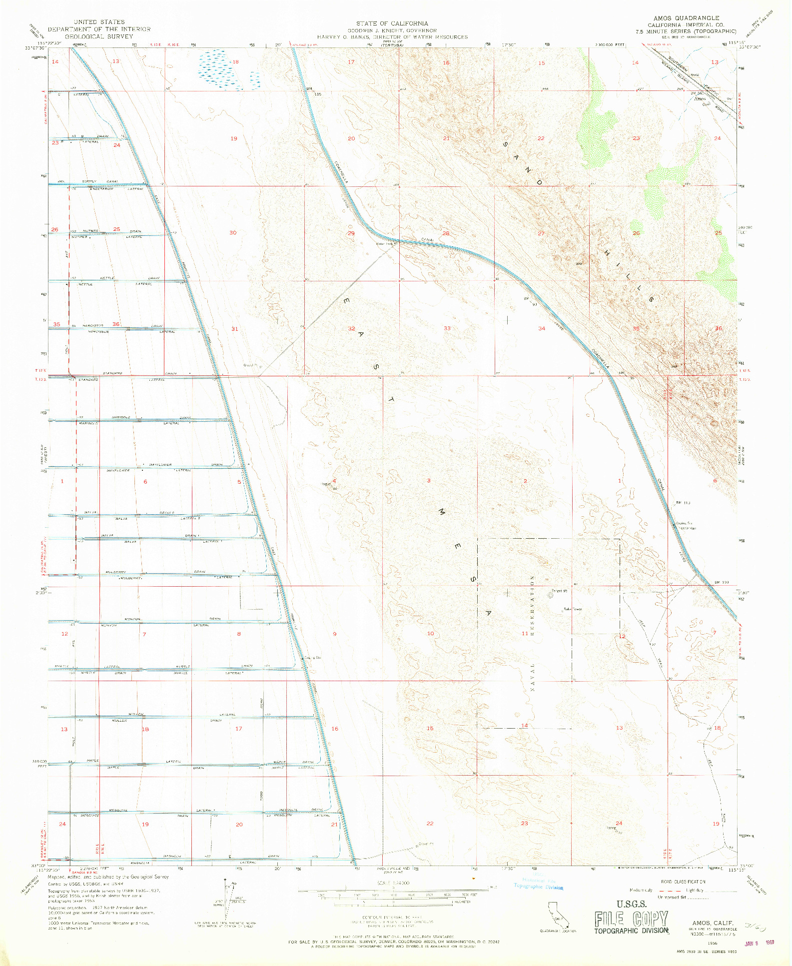 USGS 1:24000-SCALE QUADRANGLE FOR AMOS, CA 1956