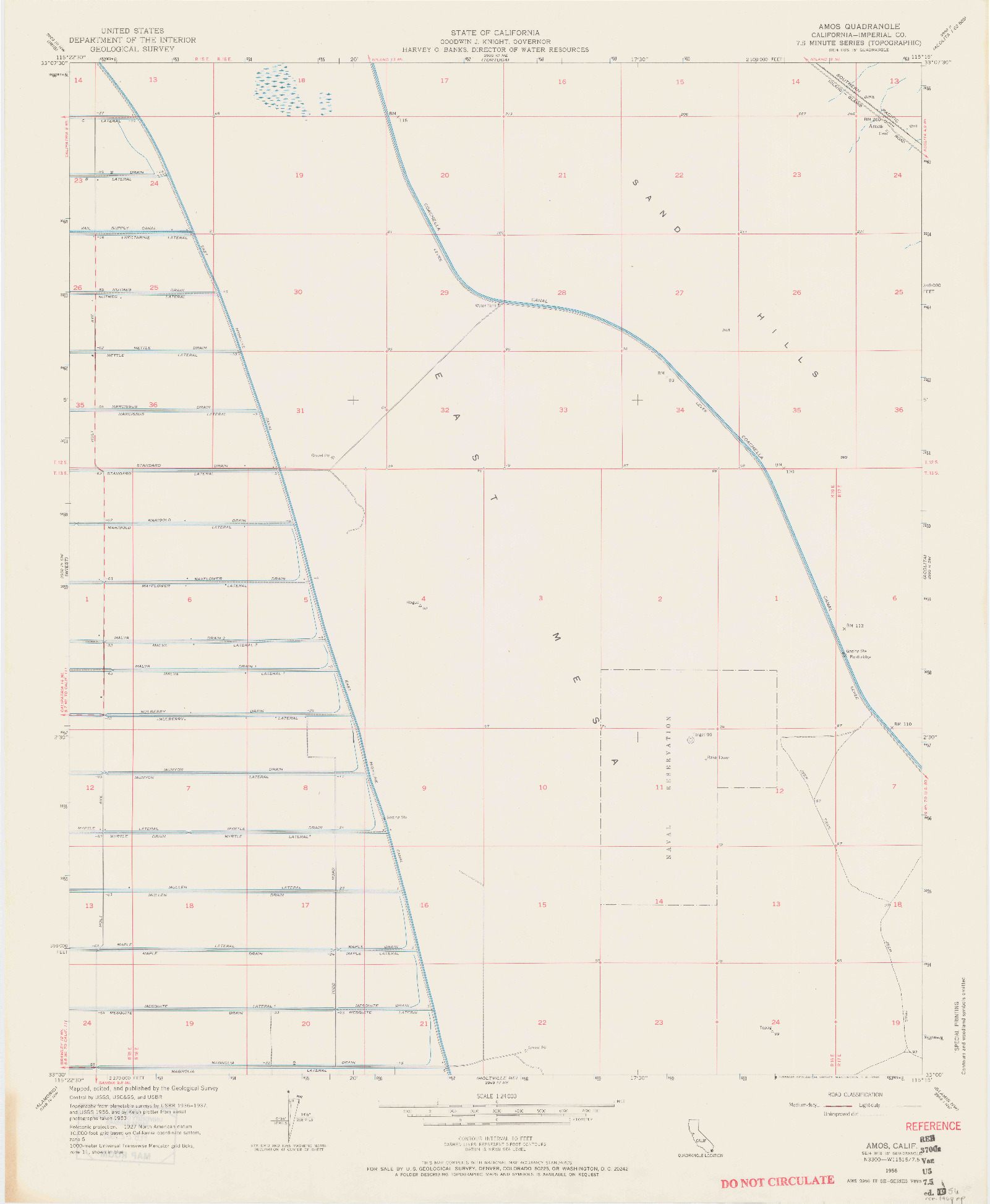 USGS 1:24000-SCALE QUADRANGLE FOR AMOS, CA 1956