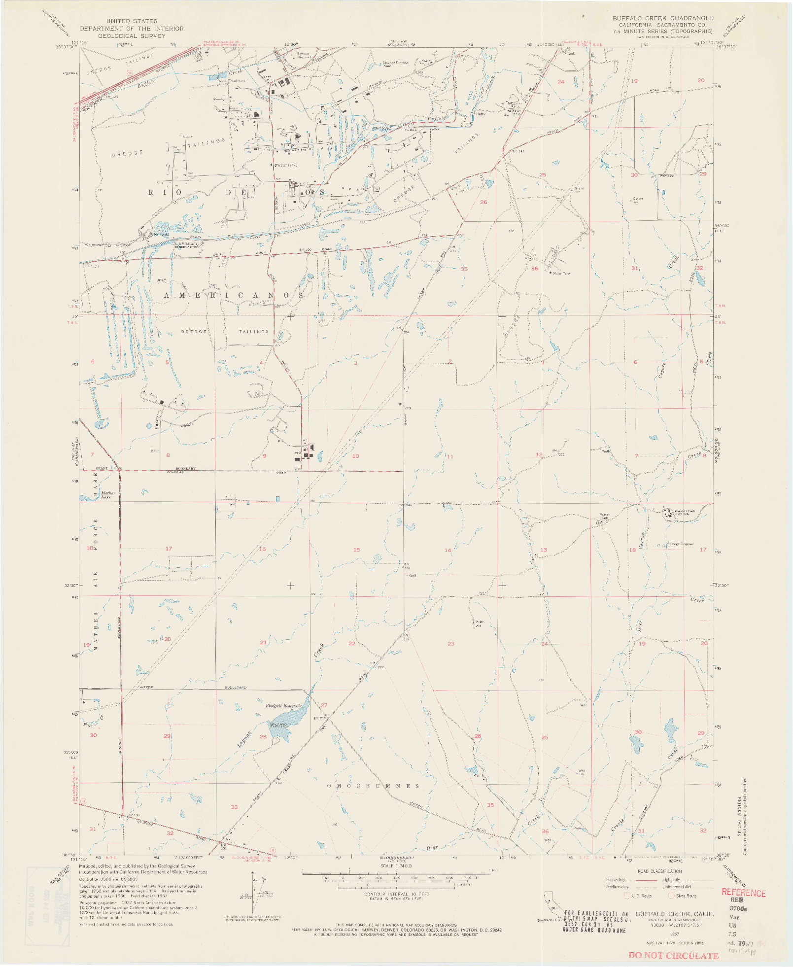 USGS 1:24000-SCALE QUADRANGLE FOR BUFFALO CREEK, CA 1967