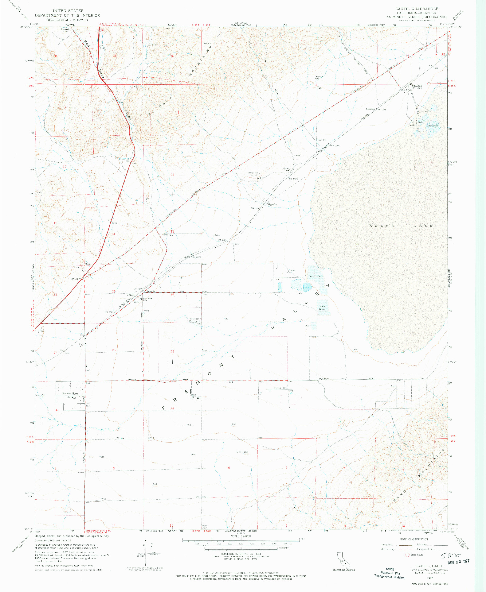 USGS 1:24000-SCALE QUADRANGLE FOR CANTIL, CA 1967