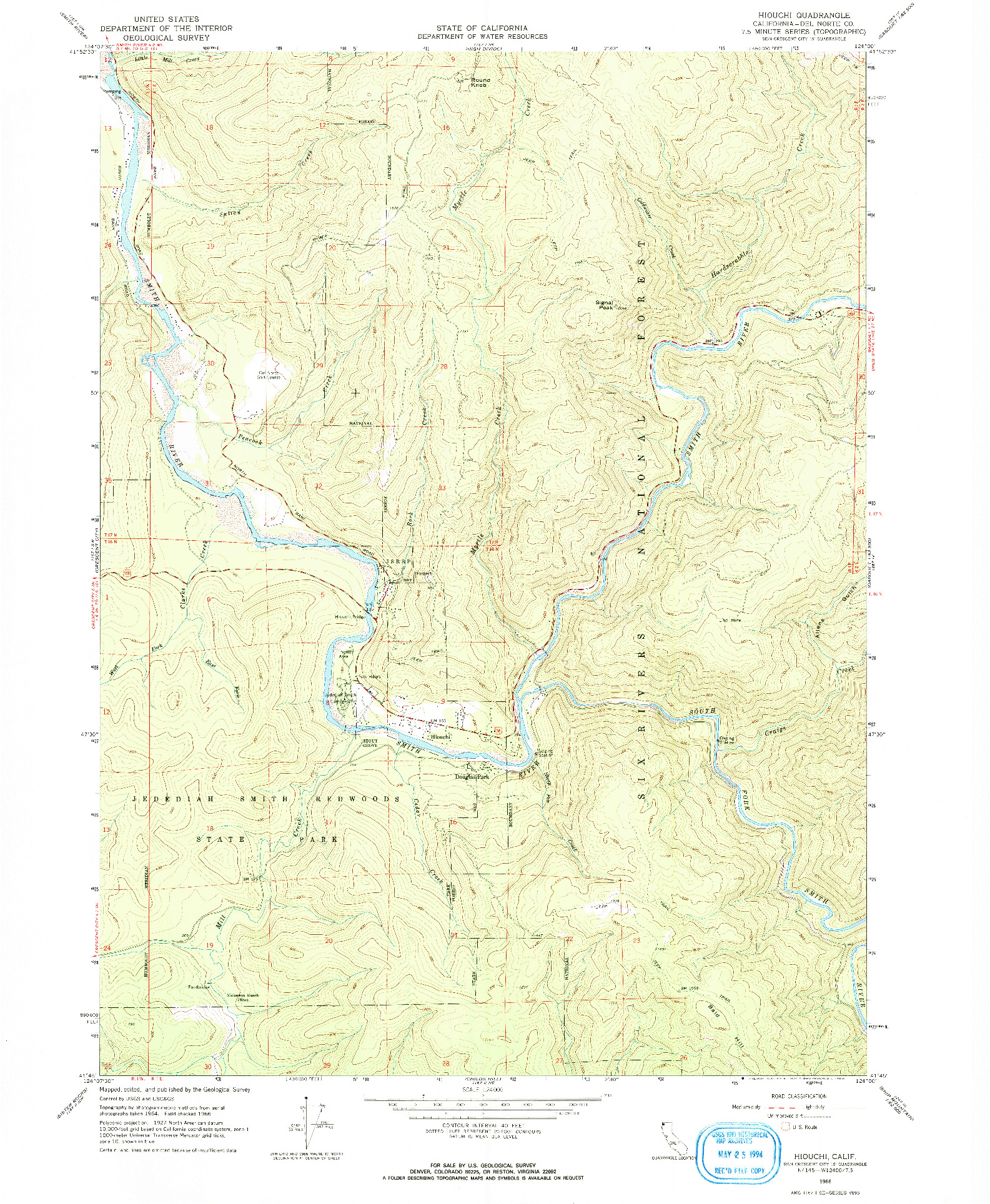 USGS 1:24000-SCALE QUADRANGLE FOR HIOUCHI, CA 1966