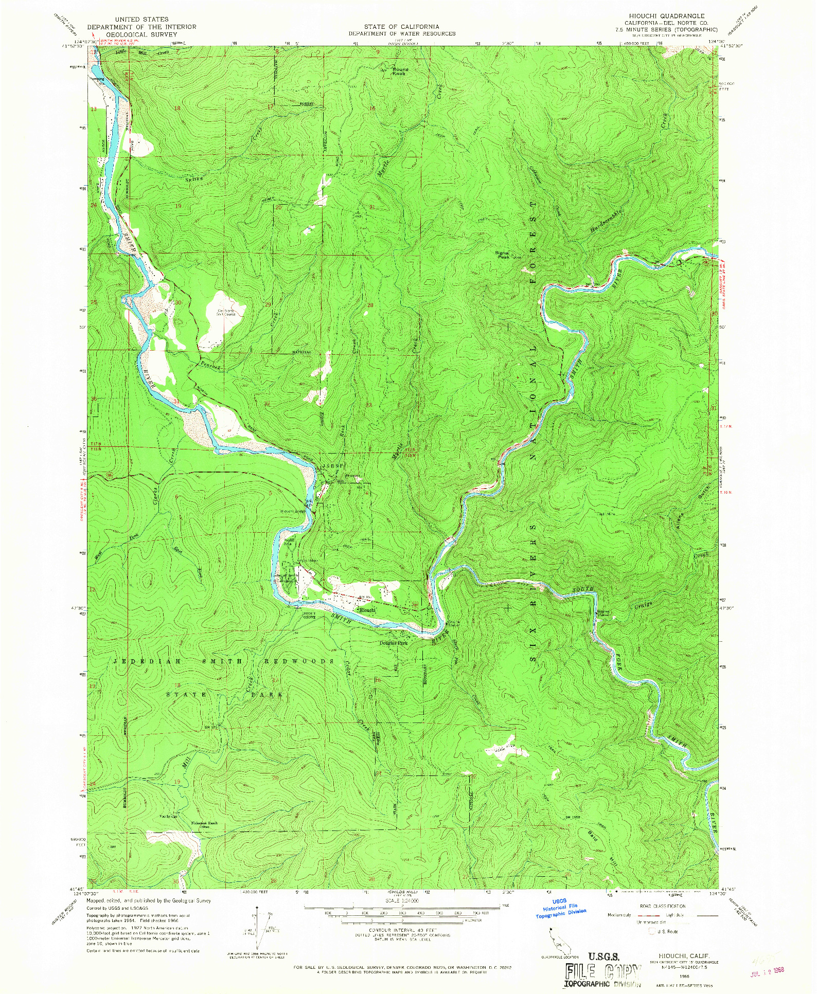 USGS 1:24000-SCALE QUADRANGLE FOR HIOUCHI, CA 1966
