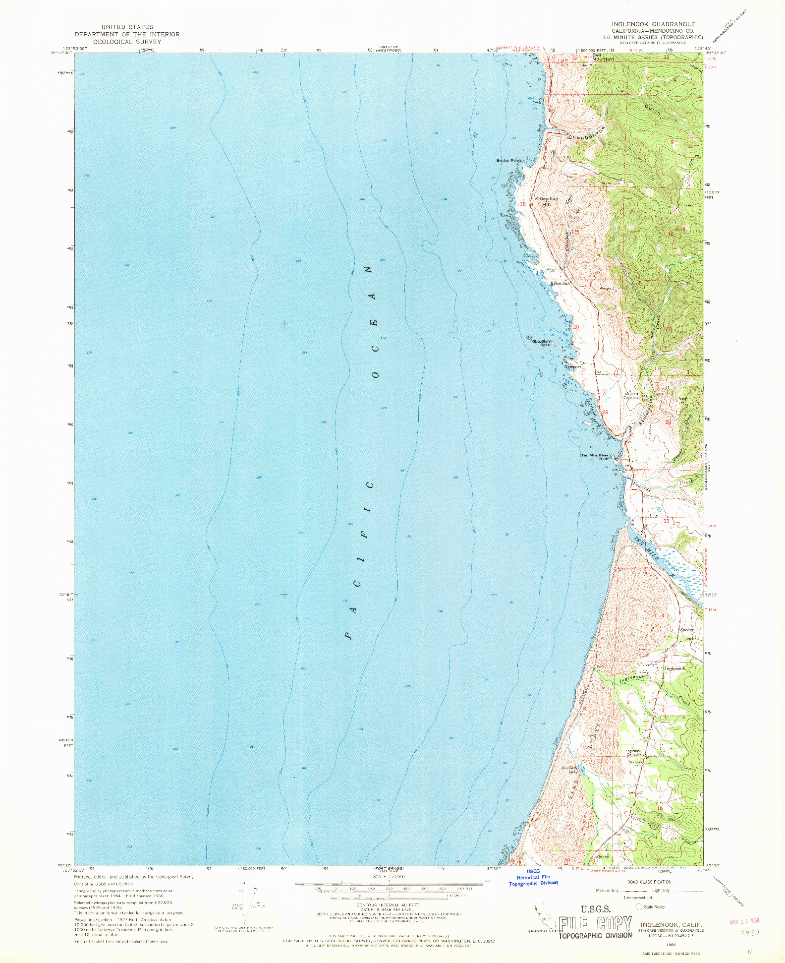 USGS 1:24000-SCALE QUADRANGLE FOR INGLENOOK, CA 1966