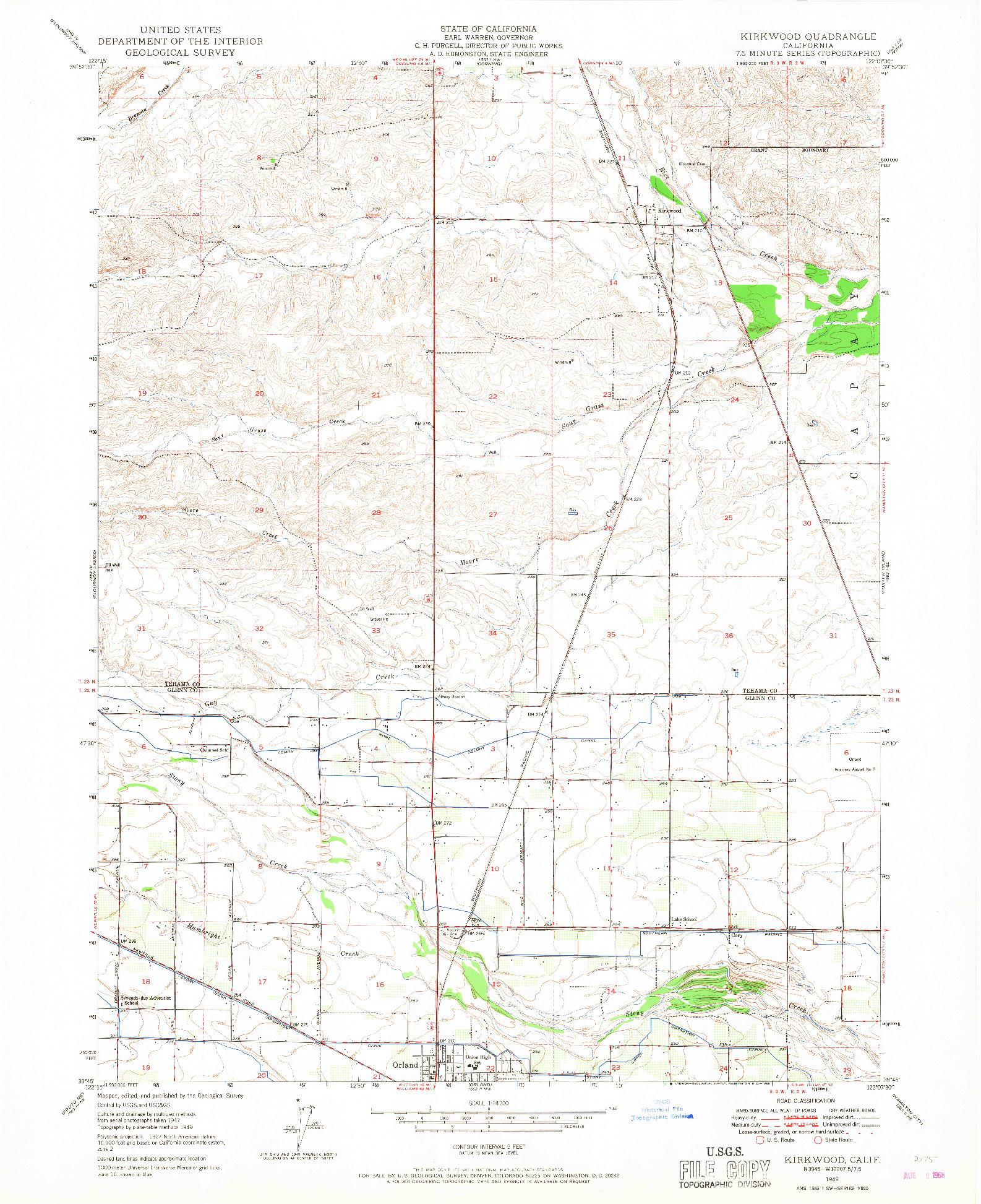 USGS 1:24000-SCALE QUADRANGLE FOR KIRKWOOD, CA 1949