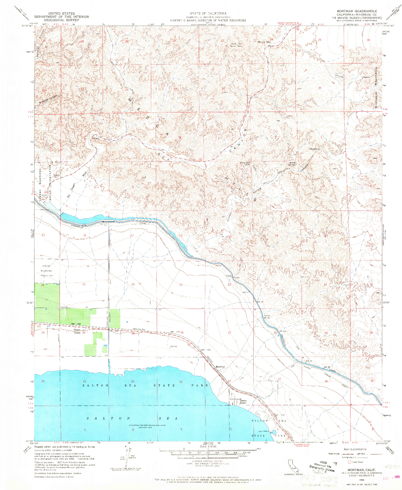 USGS 1:24000-SCALE QUADRANGLE FOR MORTMAR, CA 1958
