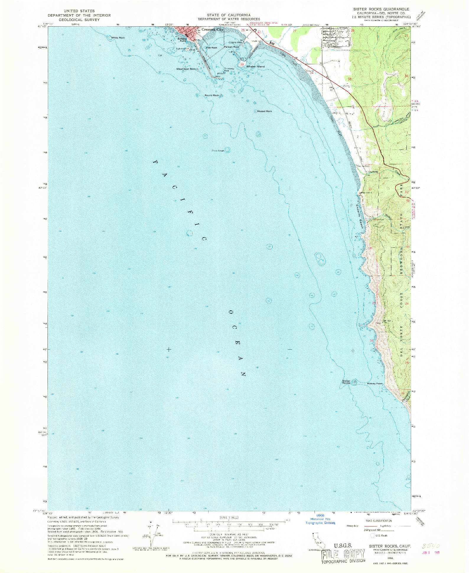 USGS 1:24000-SCALE QUADRANGLE FOR SISTER ROCKS, CA 1966