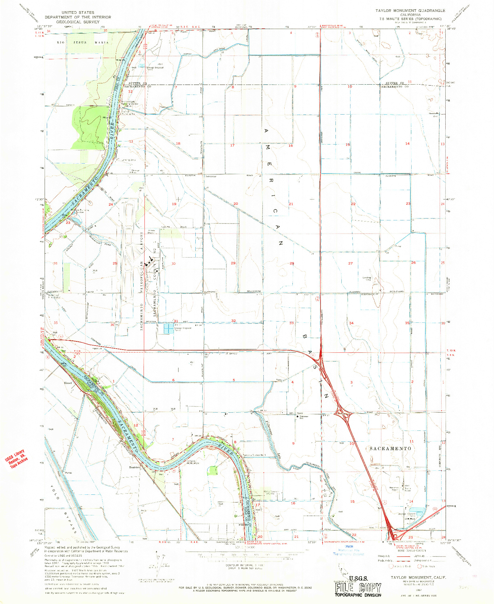 USGS 1:24000-SCALE QUADRANGLE FOR TAYLOR MONUMENT, CA 1967