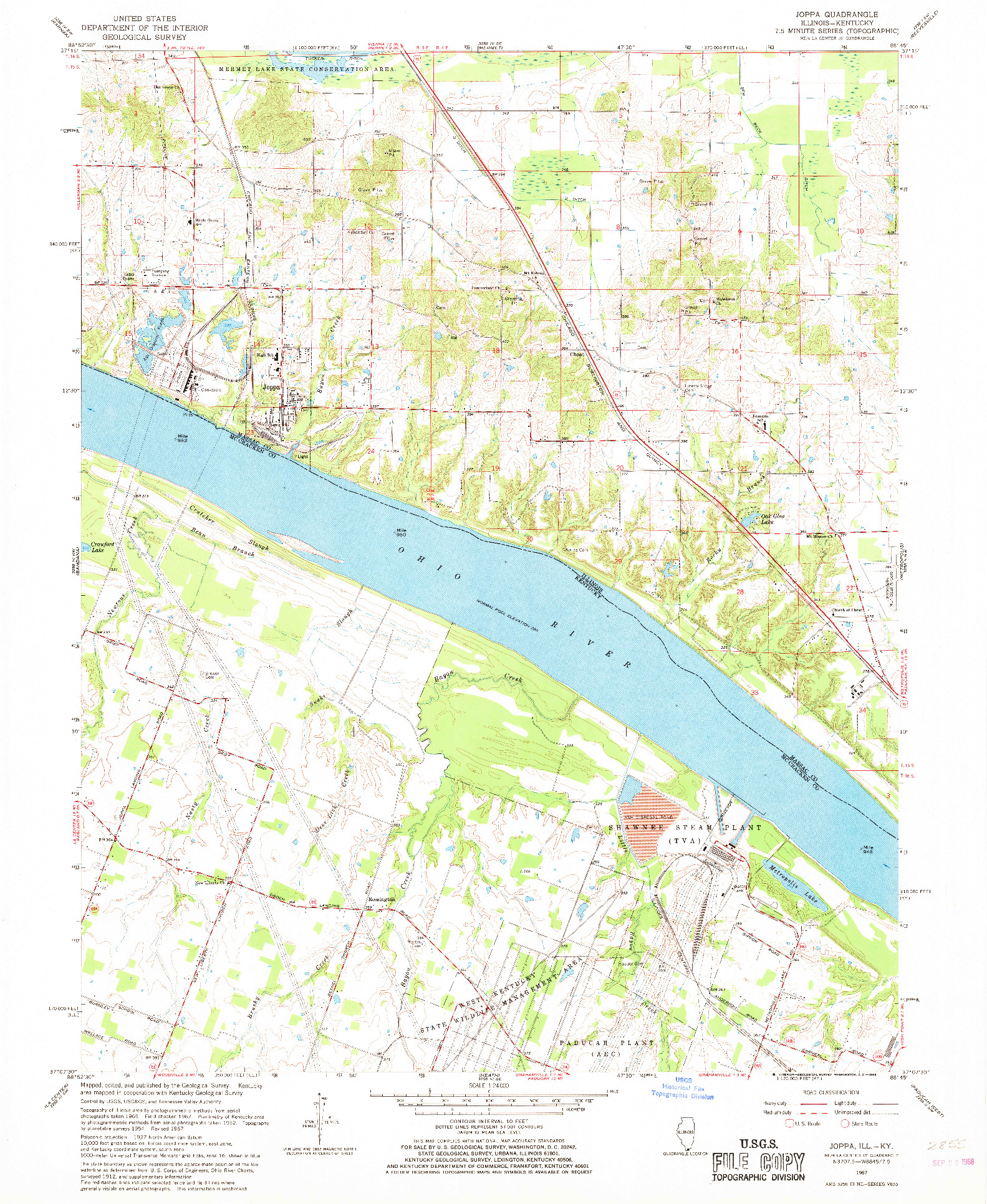 USGS 1:24000-SCALE QUADRANGLE FOR JOPPA, IL 1967
