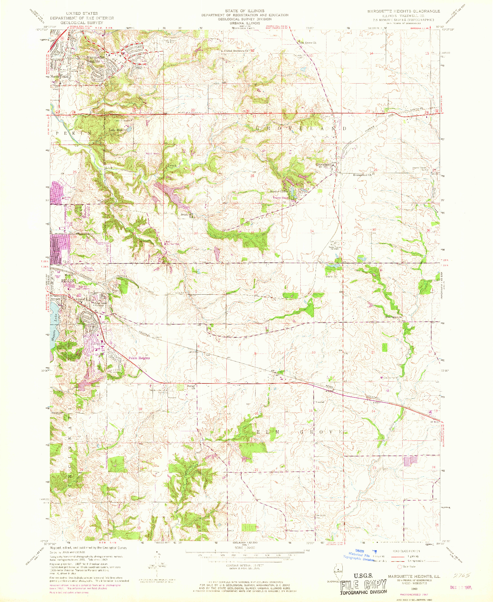 USGS 1:24000-SCALE QUADRANGLE FOR MARQUETTE HEIGHTS, IL 1960