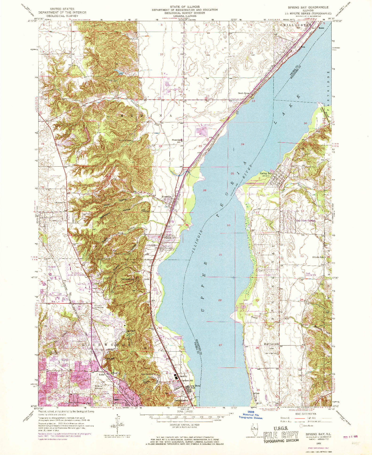 USGS 1:24000-SCALE QUADRANGLE FOR SPRING BAY, IL 1950