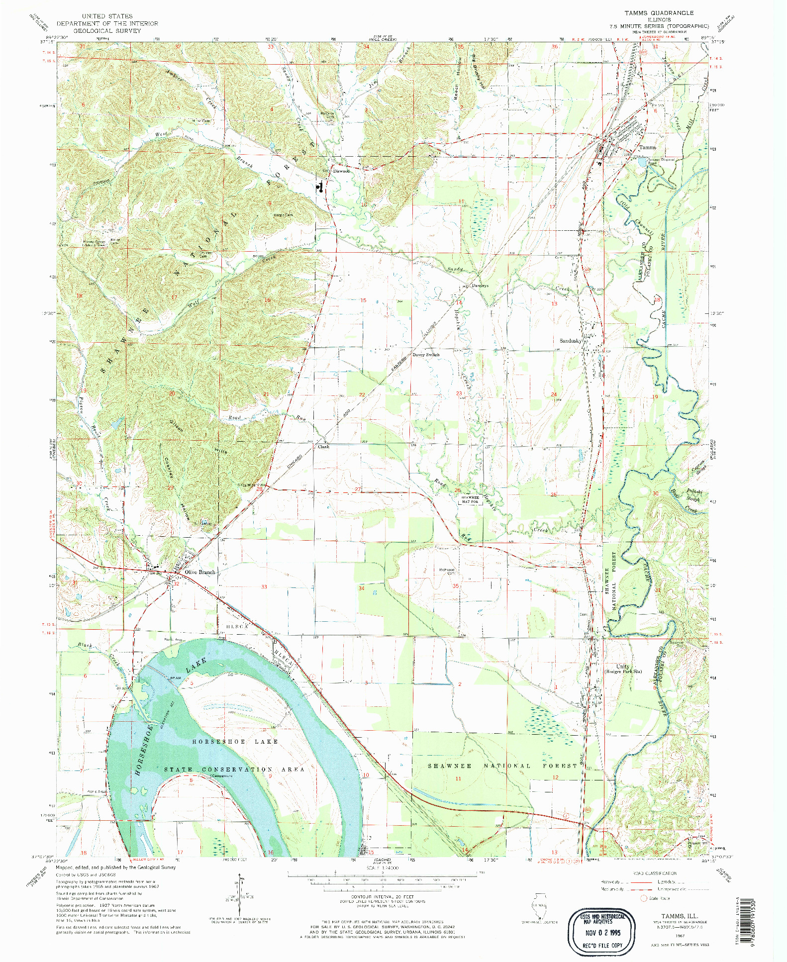 USGS 1:24000-SCALE QUADRANGLE FOR TAMMS, IL 1967