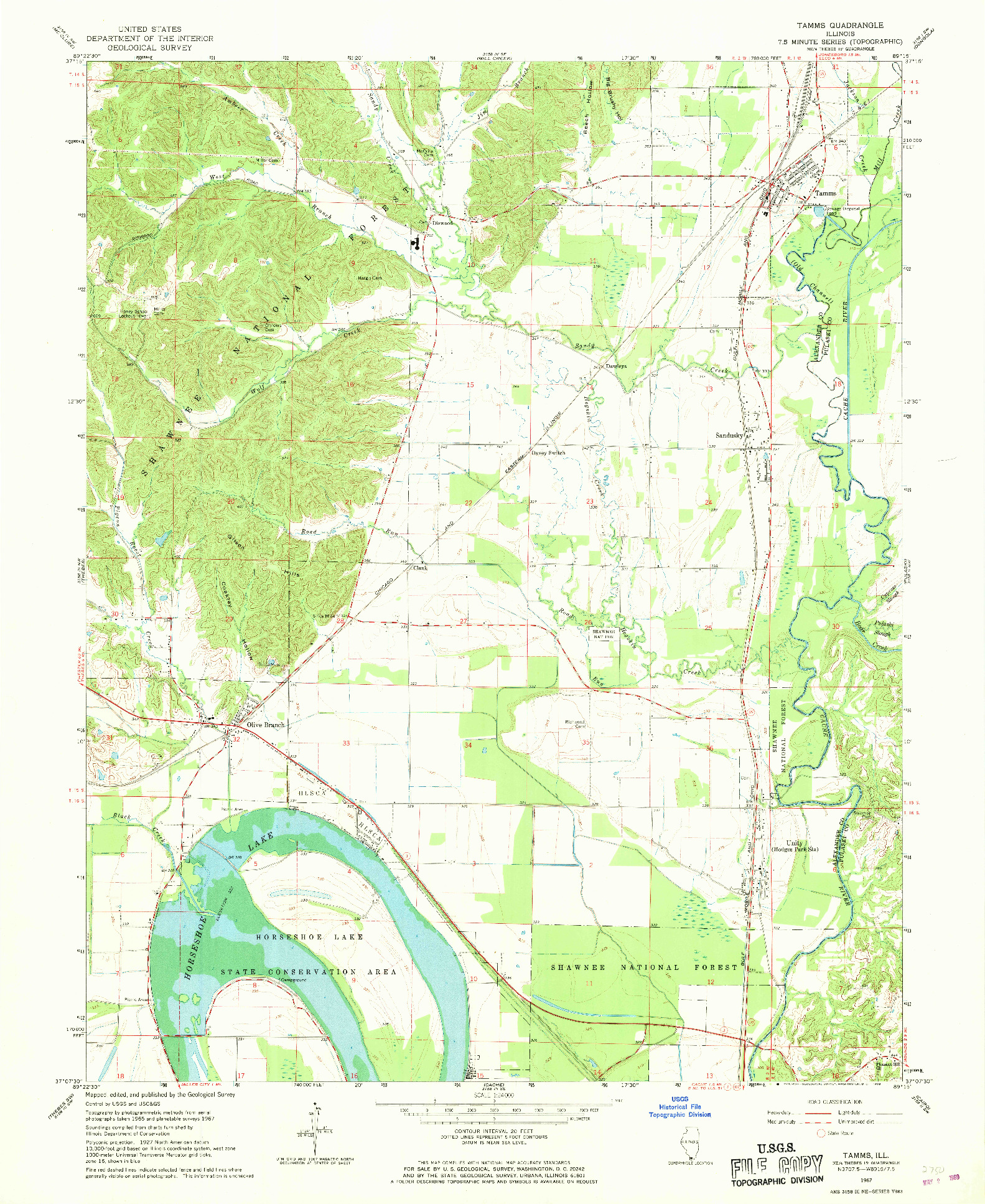 USGS 1:24000-SCALE QUADRANGLE FOR TAMMS, IL 1967