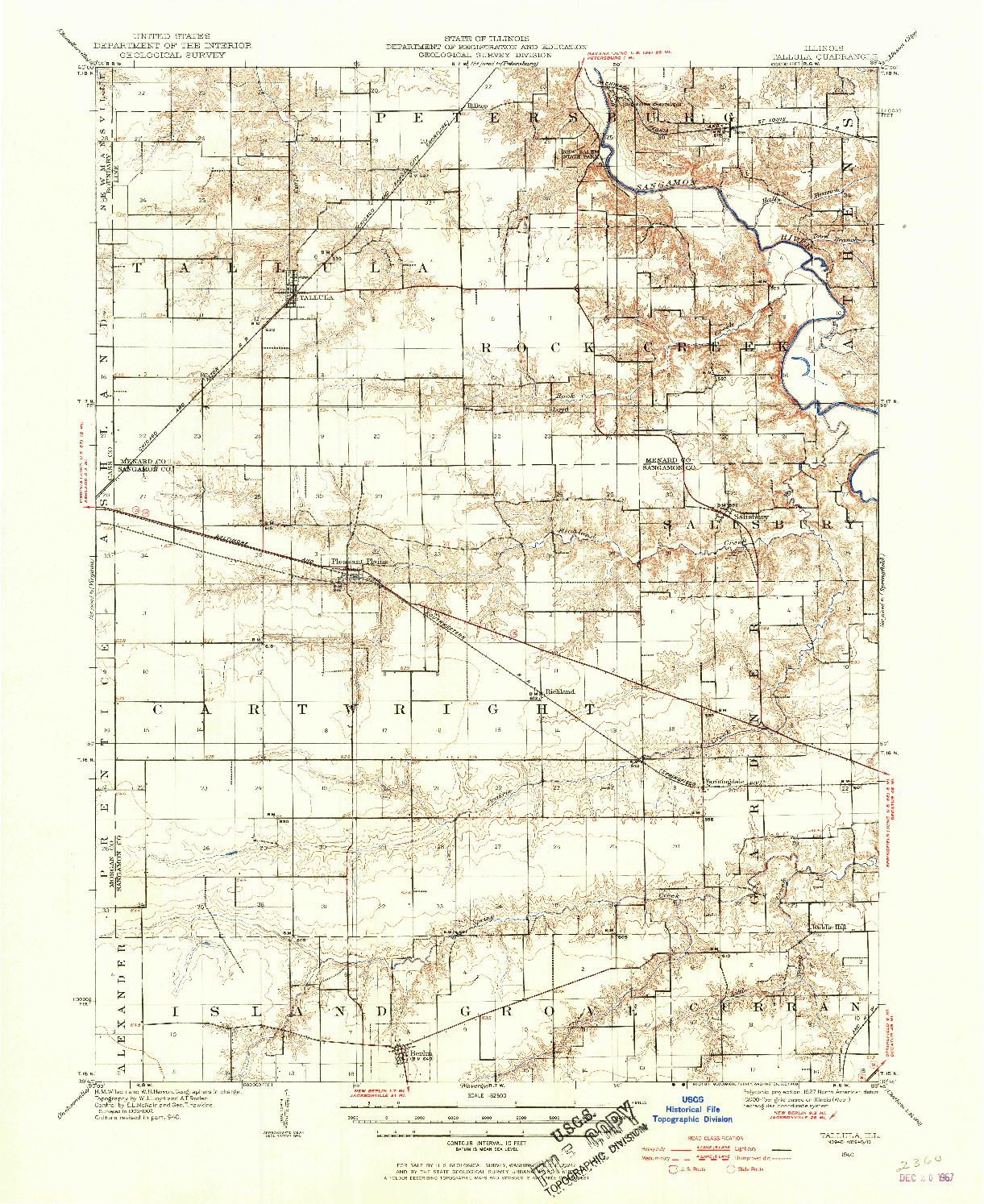 USGS 1:62500-SCALE QUADRANGLE FOR TALLULA, IL 1940