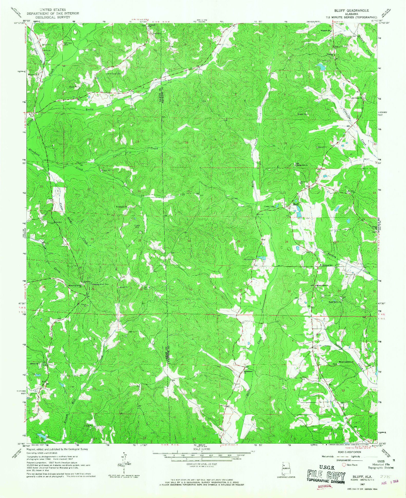USGS 1:24000-SCALE QUADRANGLE FOR BLUFF, AL 1967