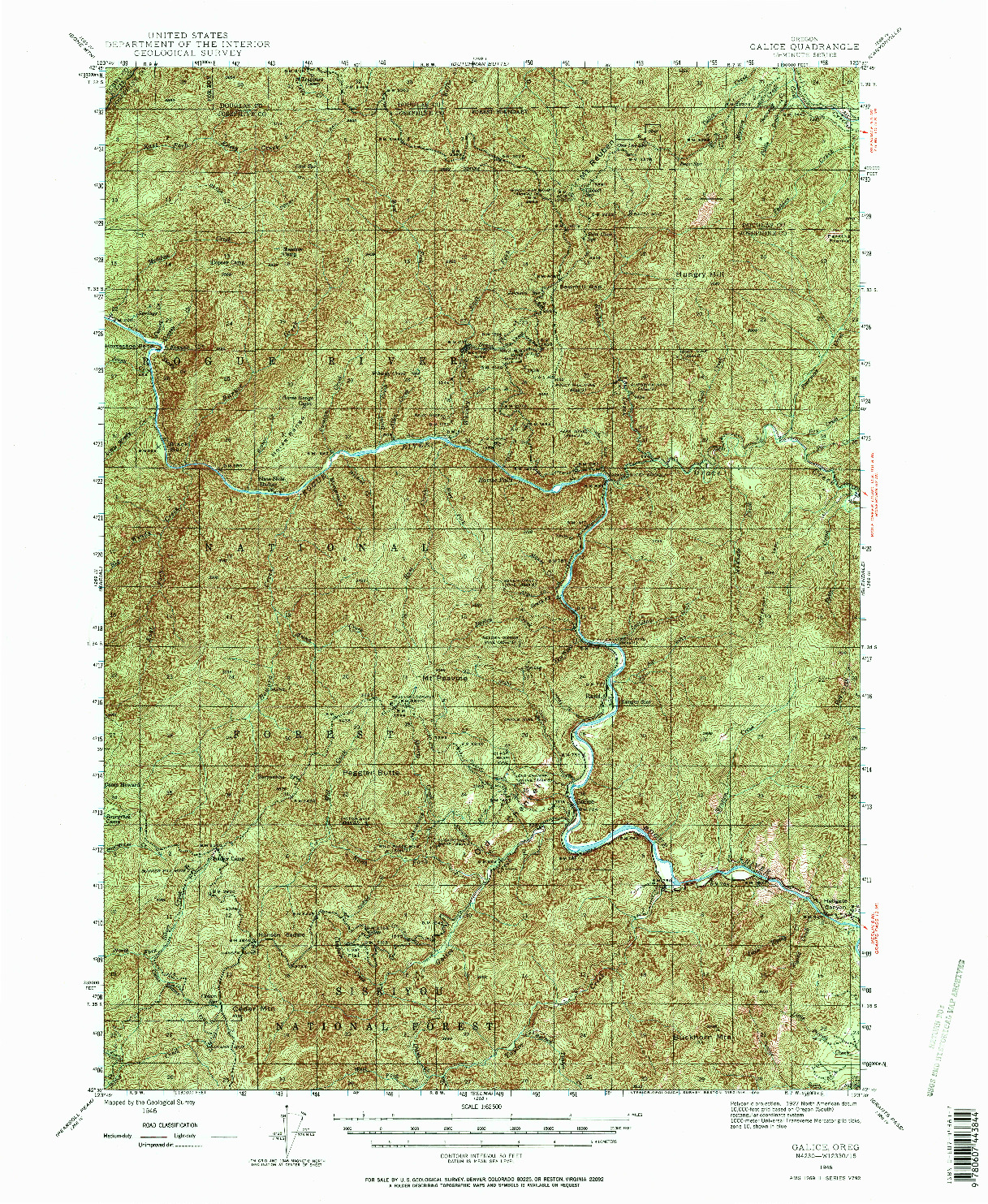 USGS 1:62500-SCALE QUADRANGLE FOR GALICE, OR 1946