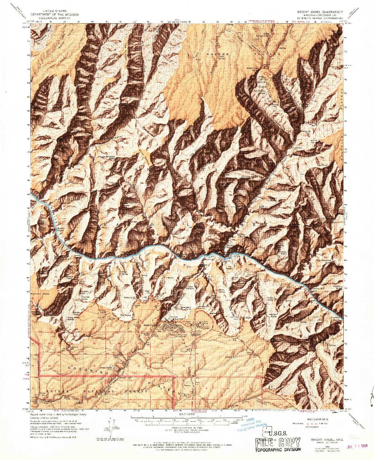 USGS 1:62500-SCALE QUADRANGLE FOR BRIGHT ANGEL, AZ 1962