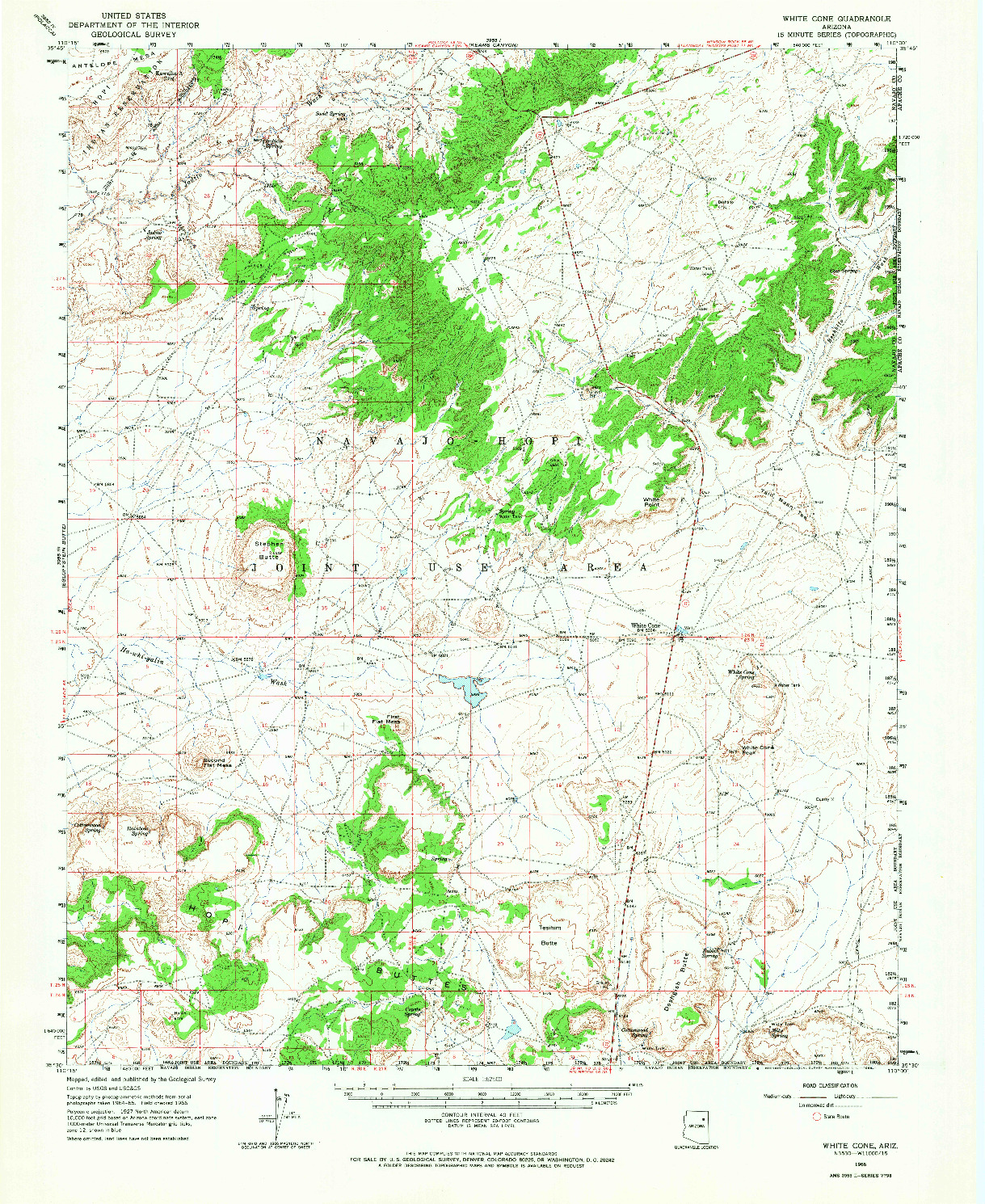 USGS 1:62500-SCALE QUADRANGLE FOR WHITE CONE, AZ 1966