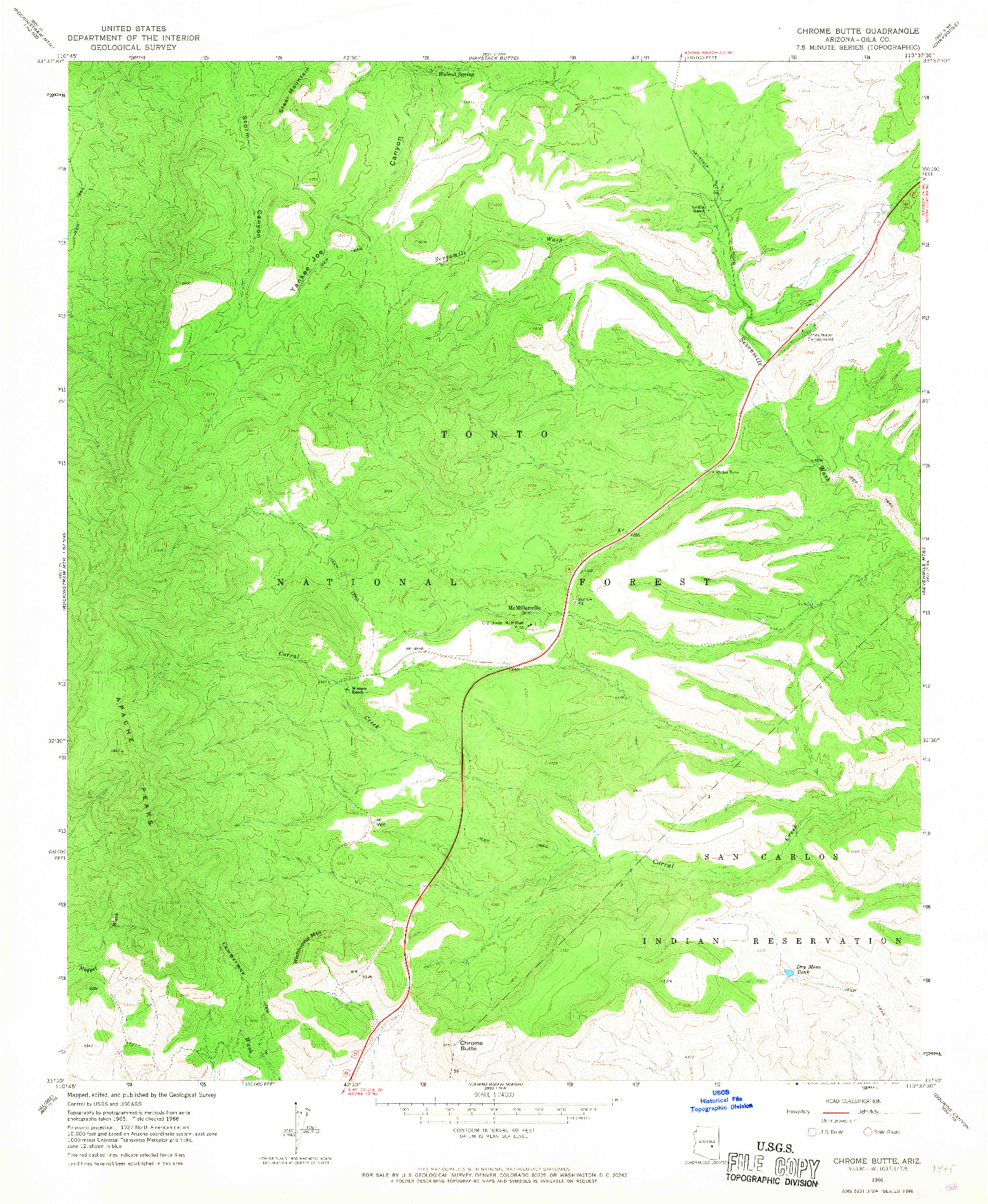 USGS 1:24000-SCALE QUADRANGLE FOR CHROME BUTTE, AZ 1966