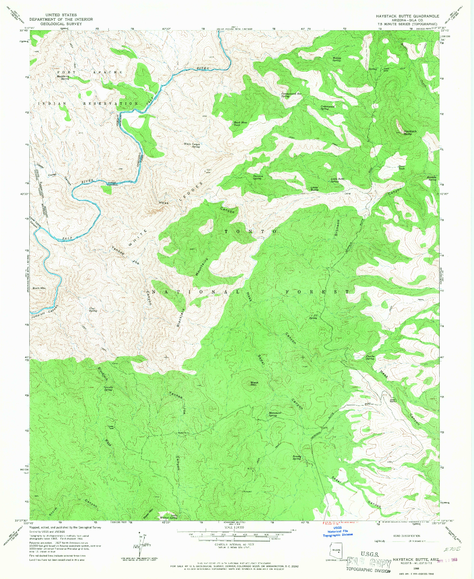 USGS 1:24000-SCALE QUADRANGLE FOR HAYSTACK BUTTE, AZ 1966