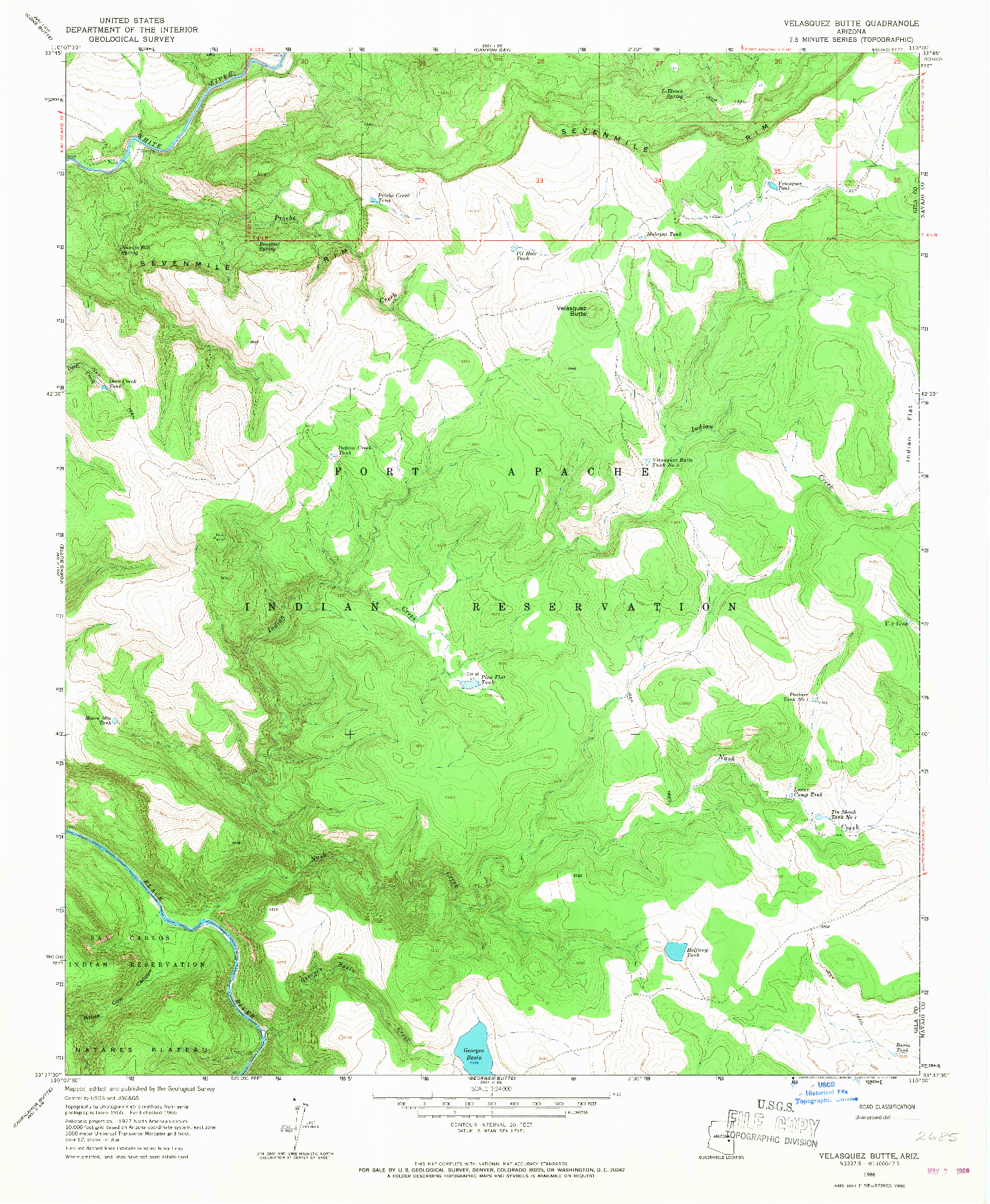 USGS 1:24000-SCALE QUADRANGLE FOR VELASQUEZ BUTTE, AZ 1966