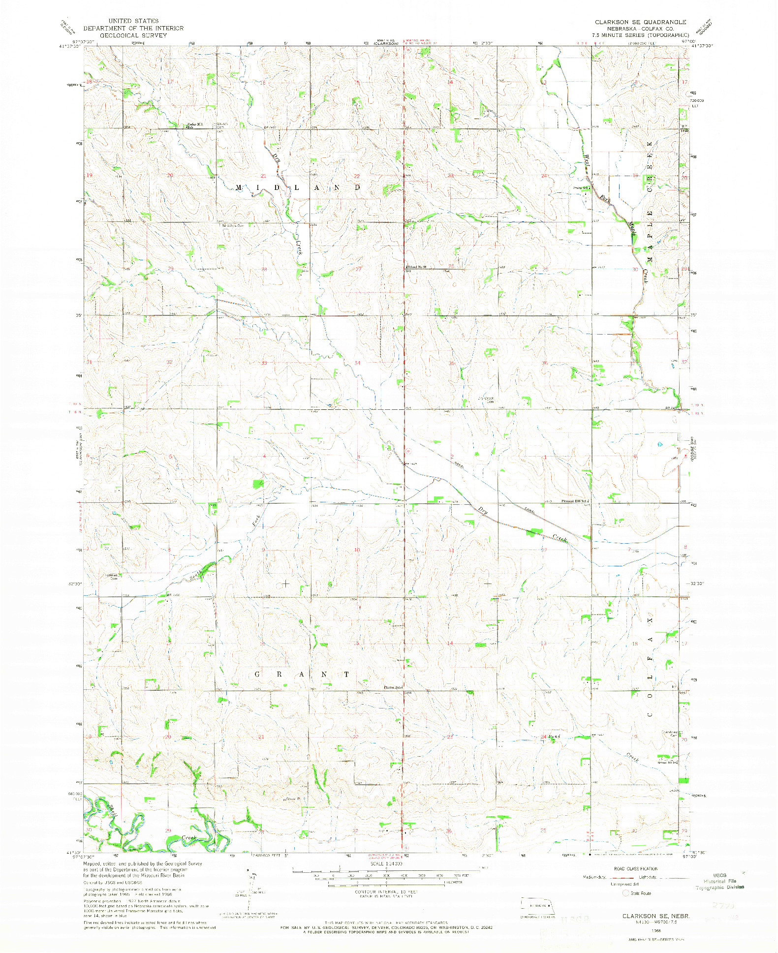 USGS 1:24000-SCALE QUADRANGLE FOR CLARKSON SE, NE 1966