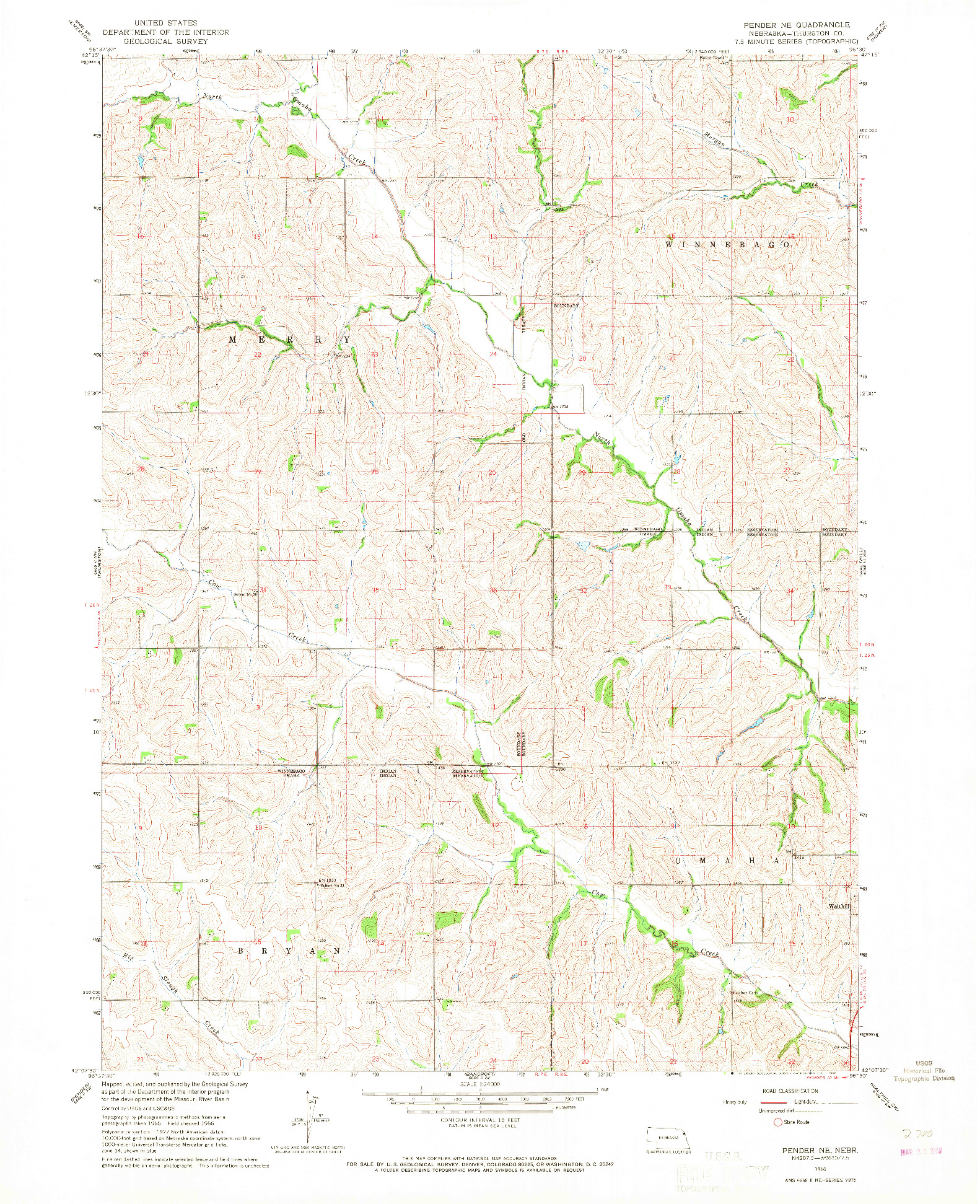 USGS 1:24000-SCALE QUADRANGLE FOR PENDER NE, NE 1966