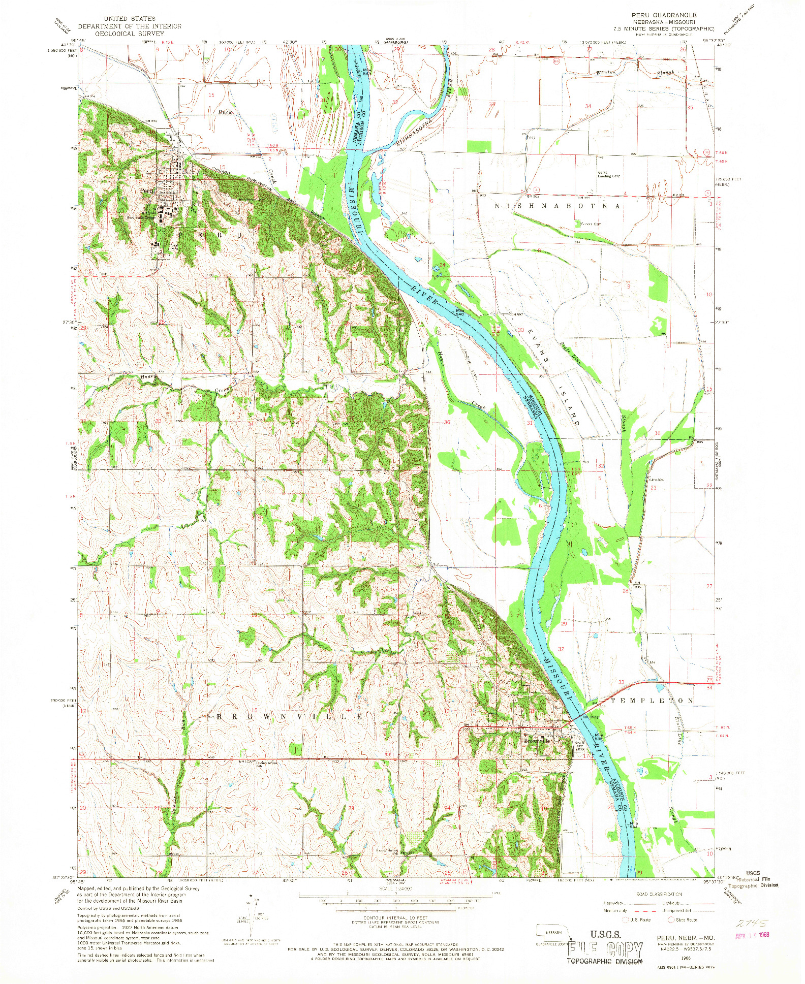 USGS 1:24000-SCALE QUADRANGLE FOR PERU, NE 1966