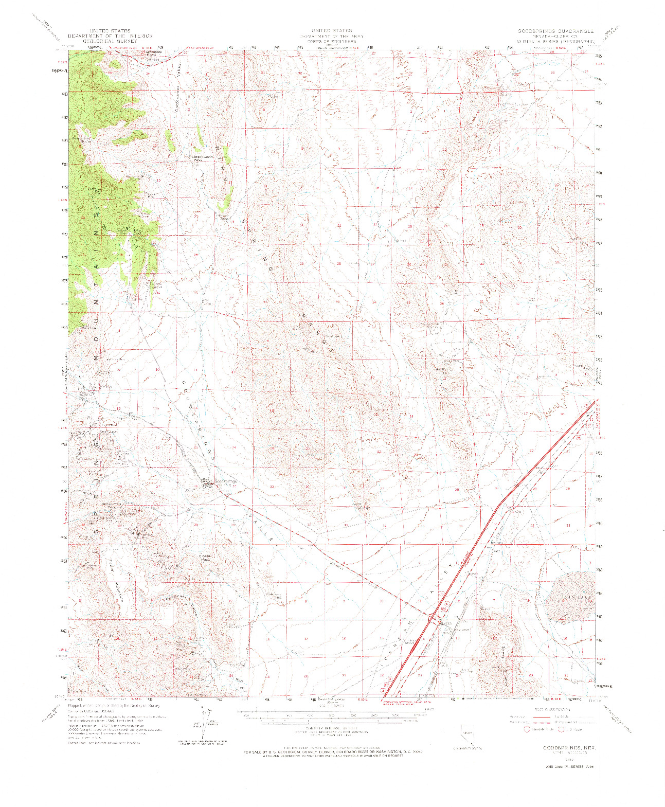 USGS 1:62500-SCALE QUADRANGLE FOR GOODSPRINGS, NV 1960