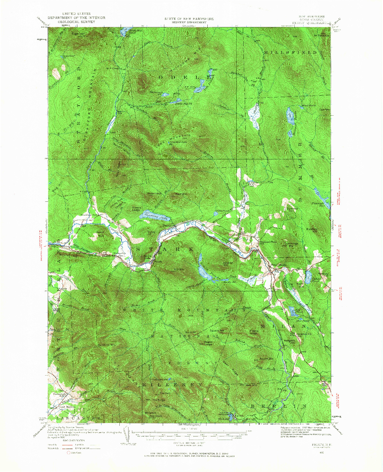 USGS 1:62500-SCALE QUADRANGLE FOR PERCY, NH 1930