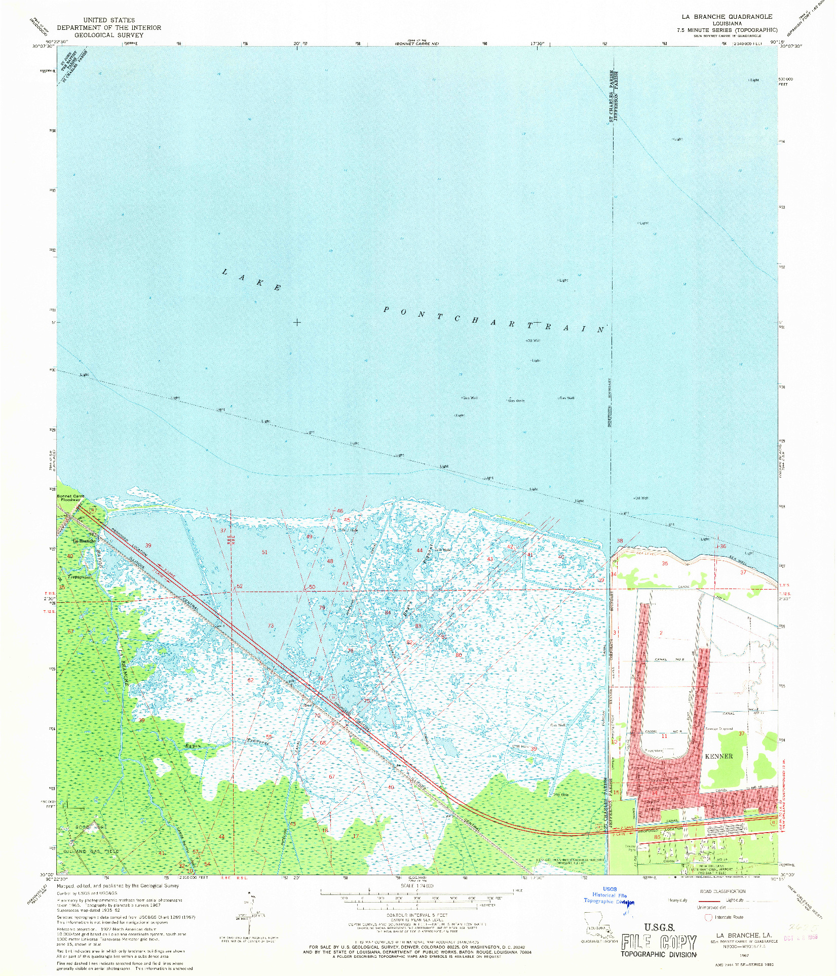 USGS 1:24000-SCALE QUADRANGLE FOR LA BRANCHE, LA 1967
