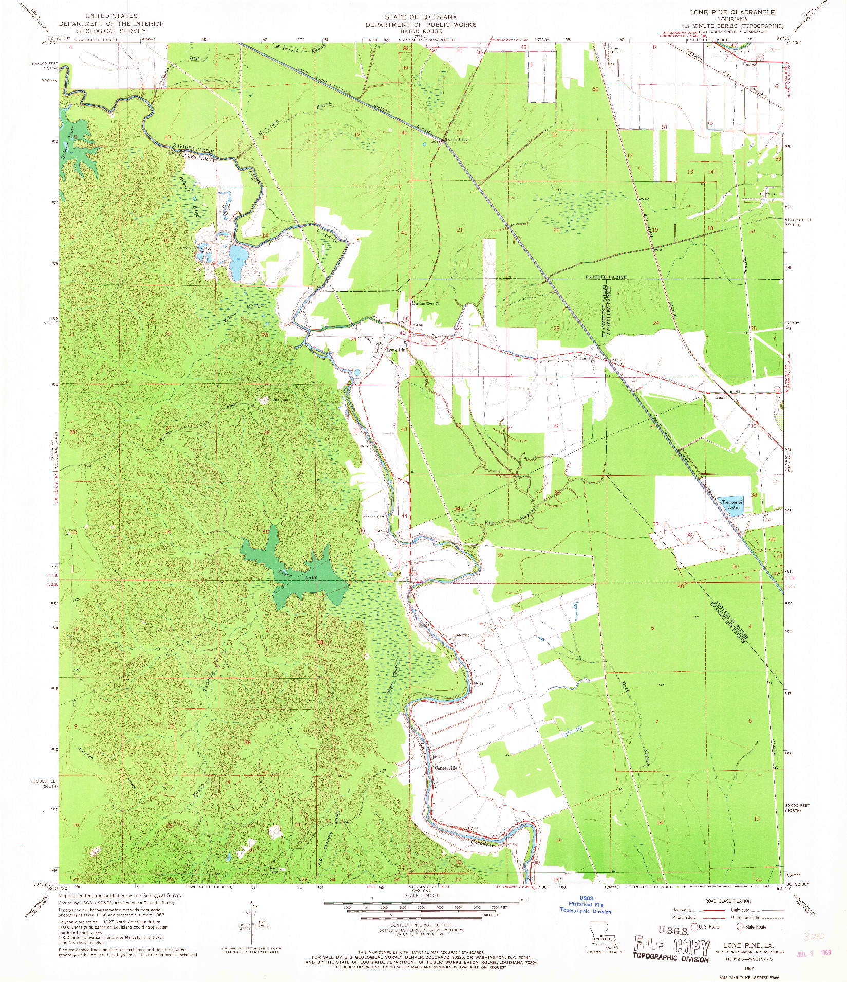 USGS 1:24000-SCALE QUADRANGLE FOR LONE PINE, LA 1967