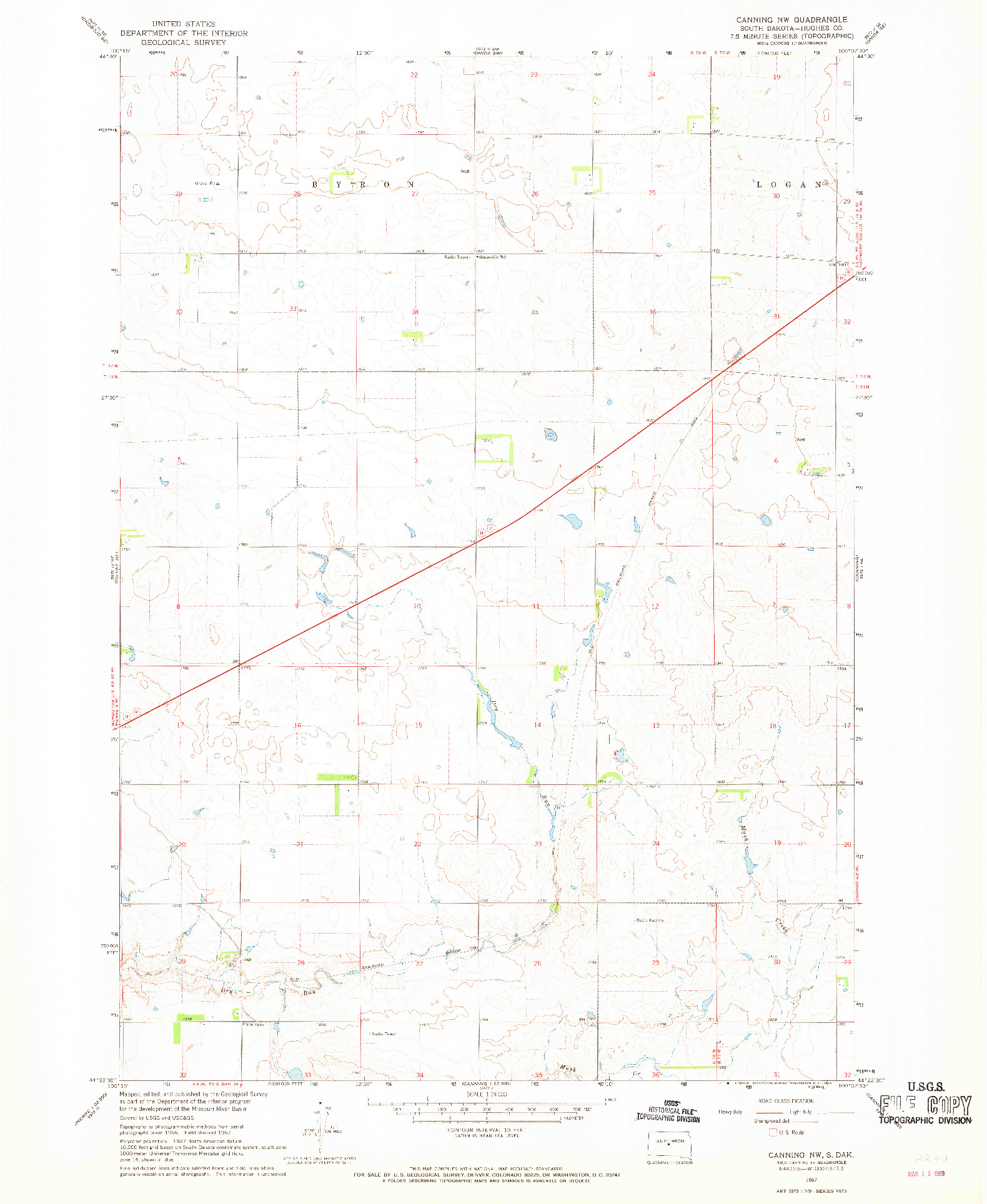 USGS 1:24000-SCALE QUADRANGLE FOR CANNING NW, SD 1967