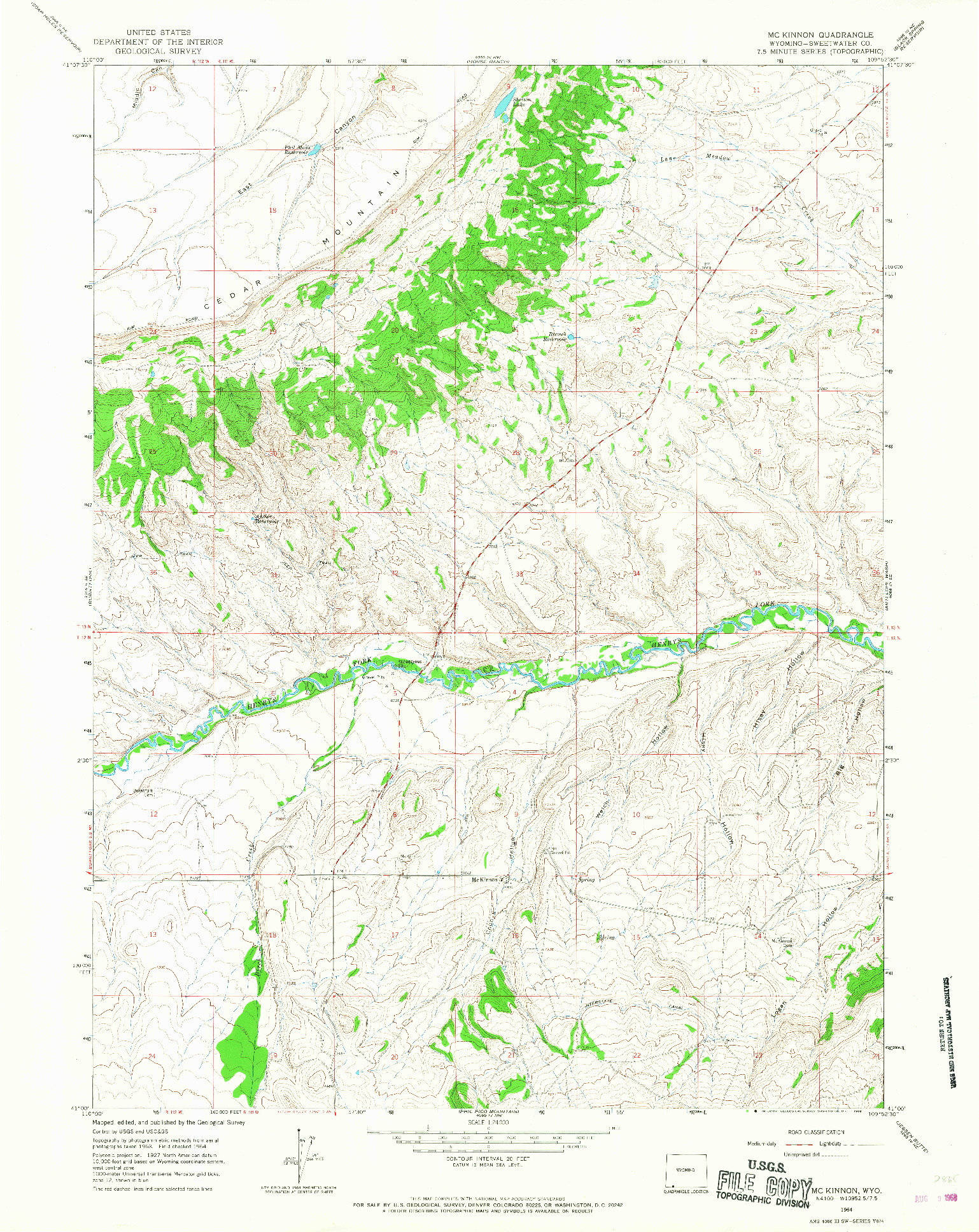 USGS 1:24000-SCALE QUADRANGLE FOR MC KINNON, WY 1964