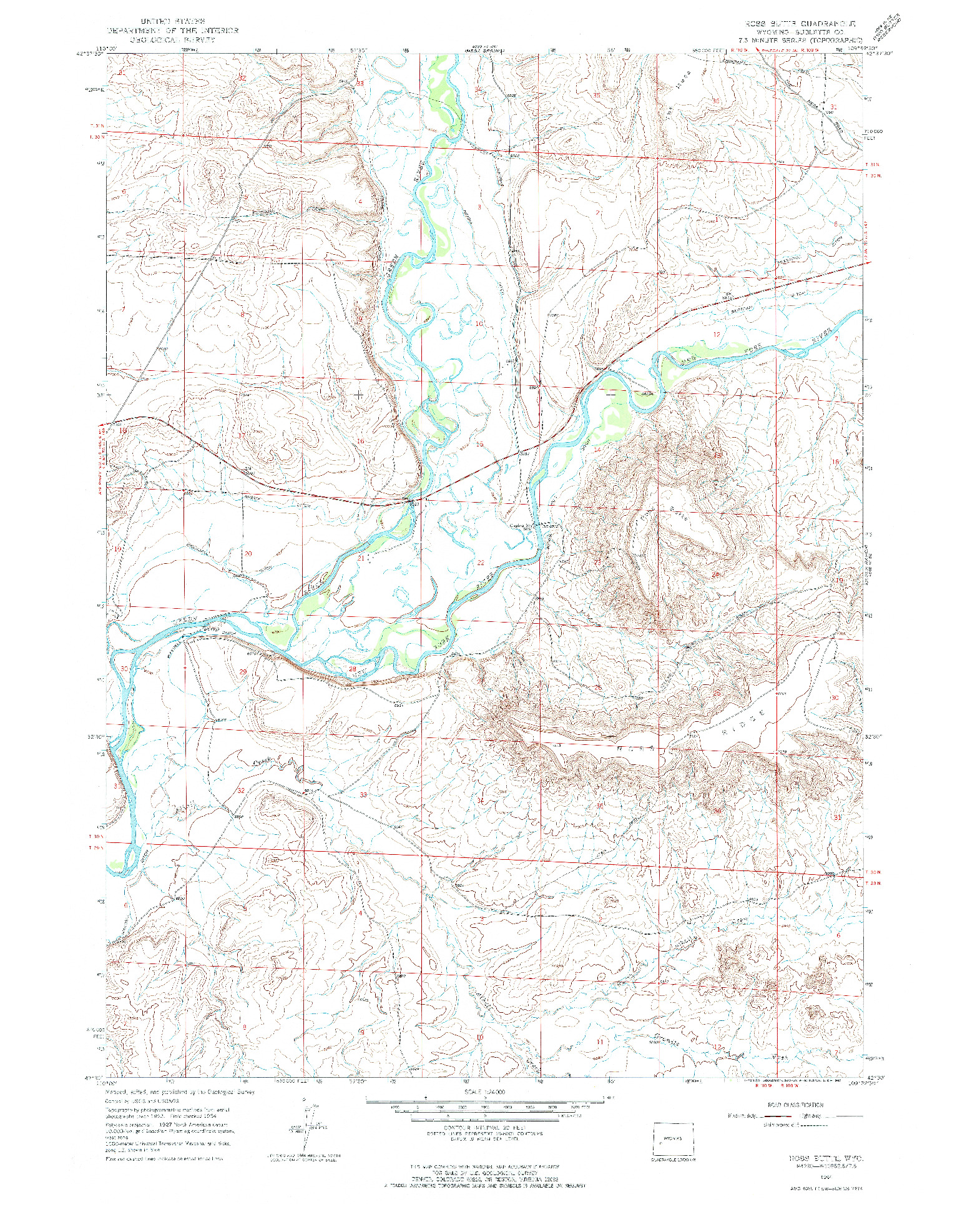 USGS 1:24000-SCALE QUADRANGLE FOR ROSS BUTTE, WY 1964