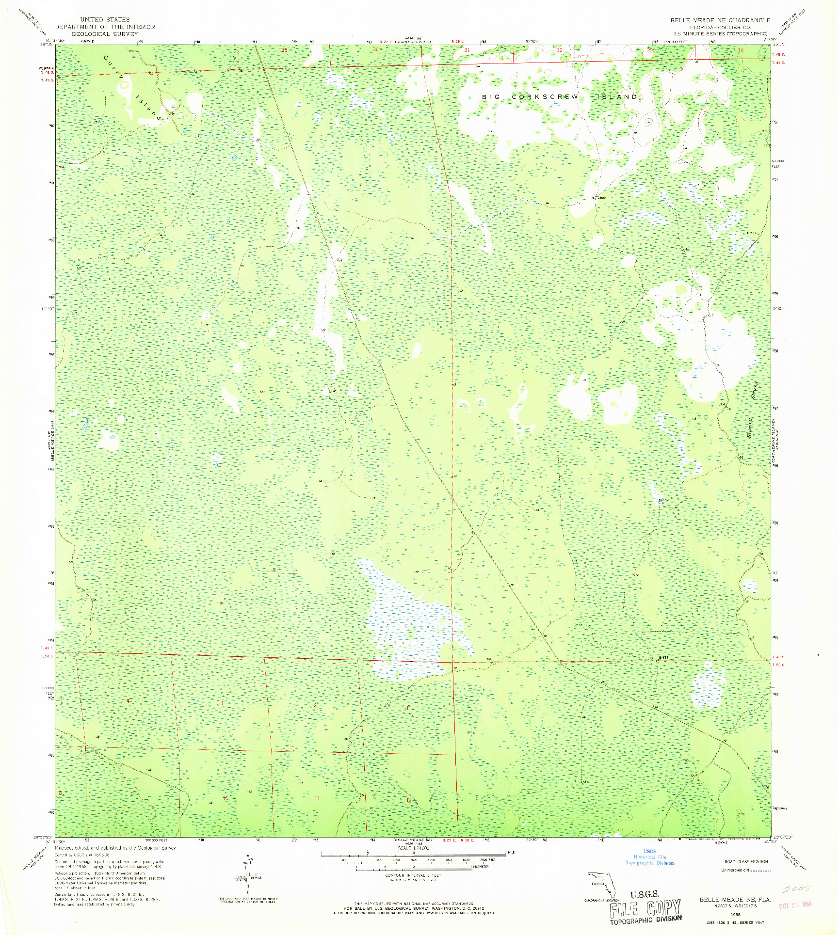 USGS 1:24000-SCALE QUADRANGLE FOR BELLE MEADE NE, FL 1958