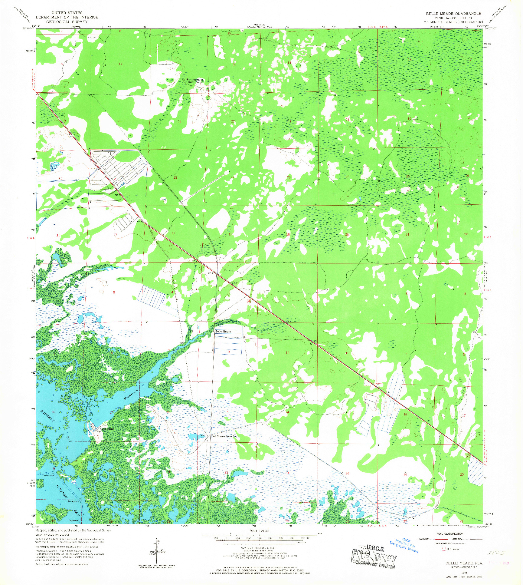 USGS 1:24000-SCALE QUADRANGLE FOR BELLE MEADE, FL 1958