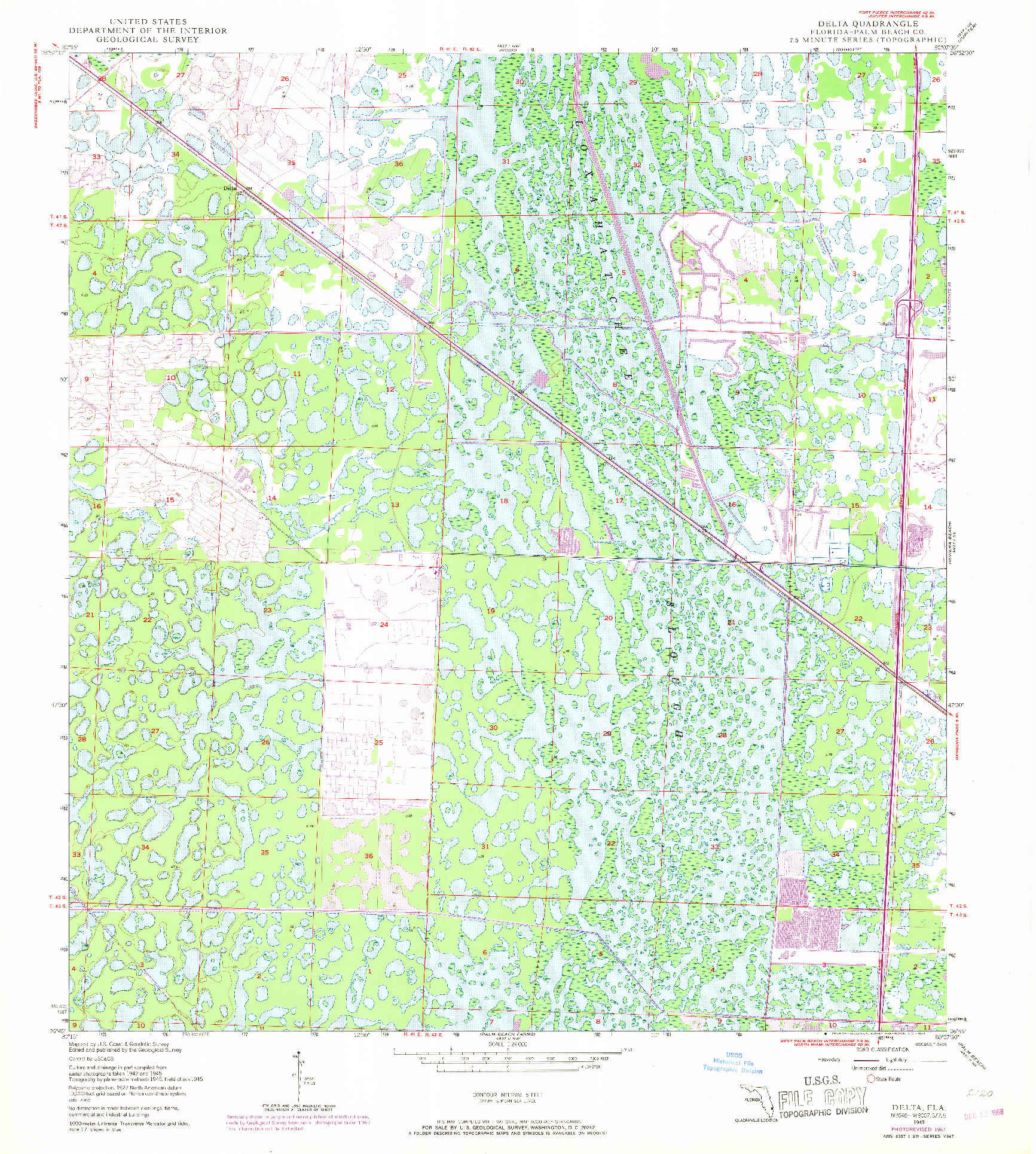 USGS 1:24000-SCALE QUADRANGLE FOR DELTA, FL 1945