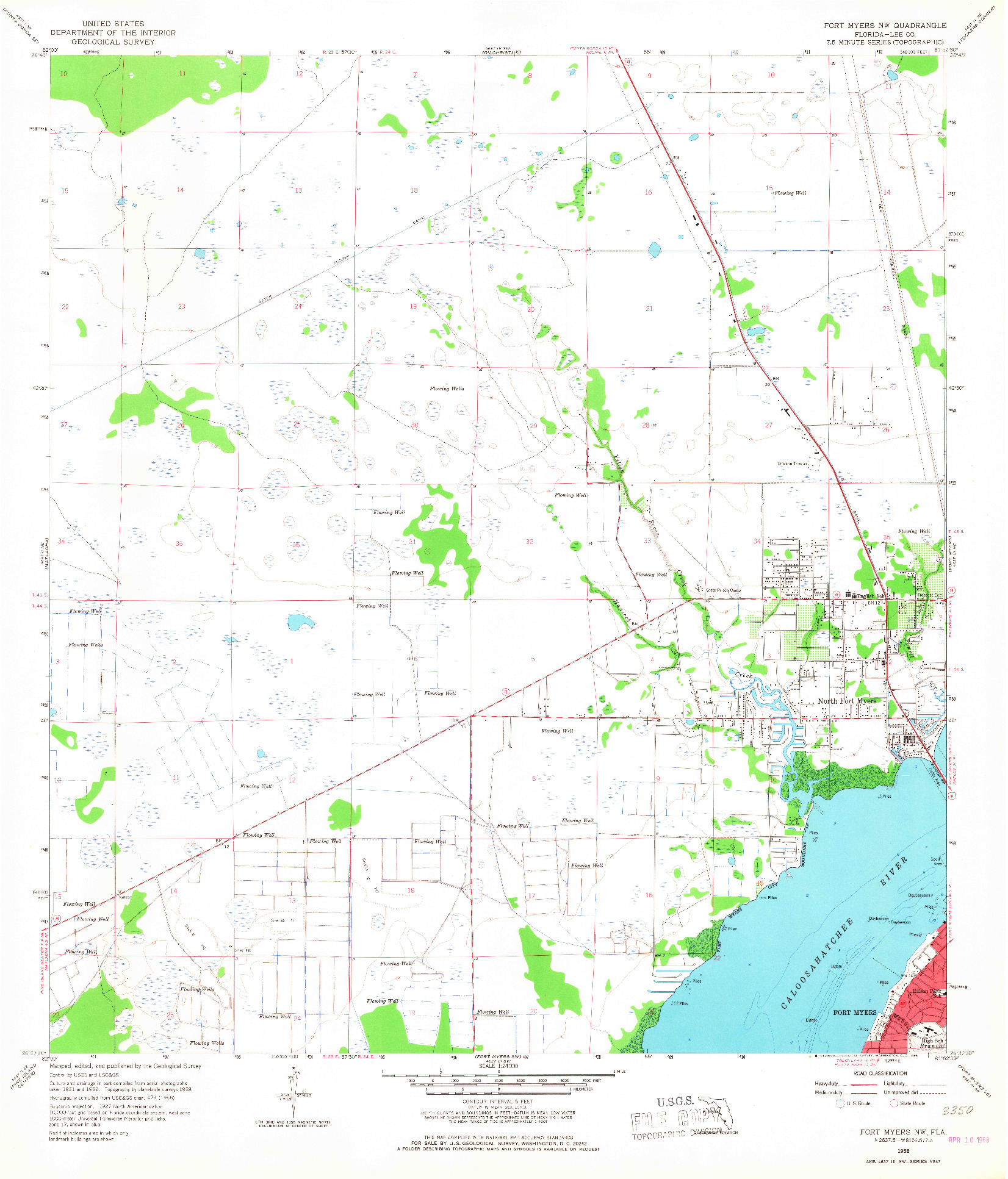 USGS 1:24000-SCALE QUADRANGLE FOR FORT MYERS NW, FL 1958