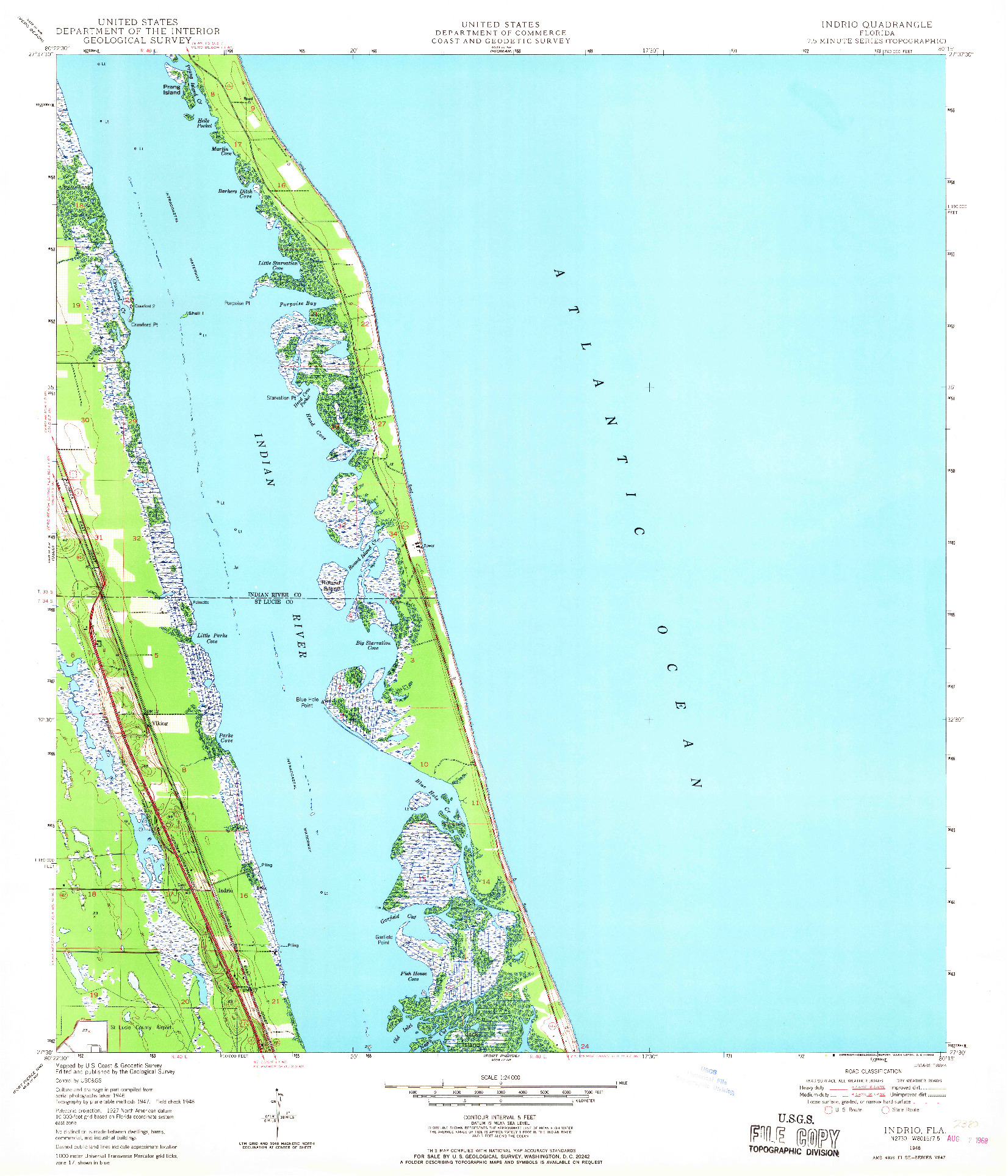 USGS 1:24000-SCALE QUADRANGLE FOR INDRIO, FL 1948