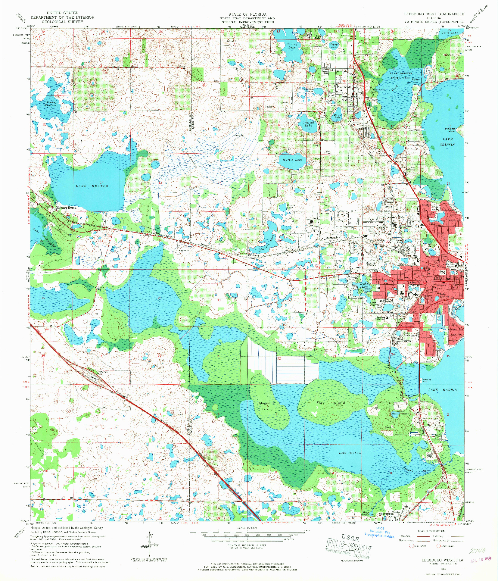 USGS 1:24000-SCALE QUADRANGLE FOR LEESBURG WEST, FL 1966