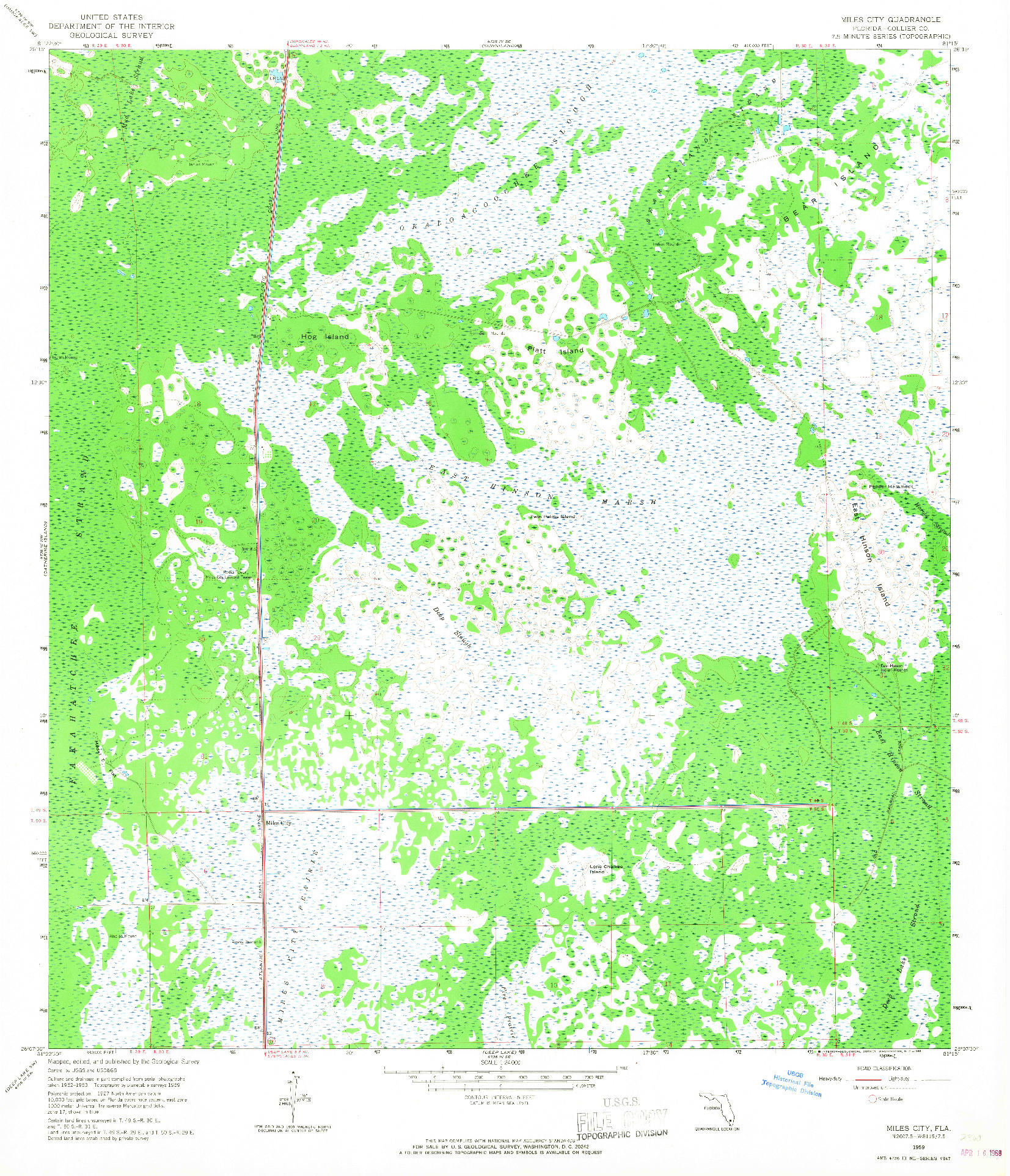 USGS 1:24000-SCALE QUADRANGLE FOR MILES CITY, FL 1959