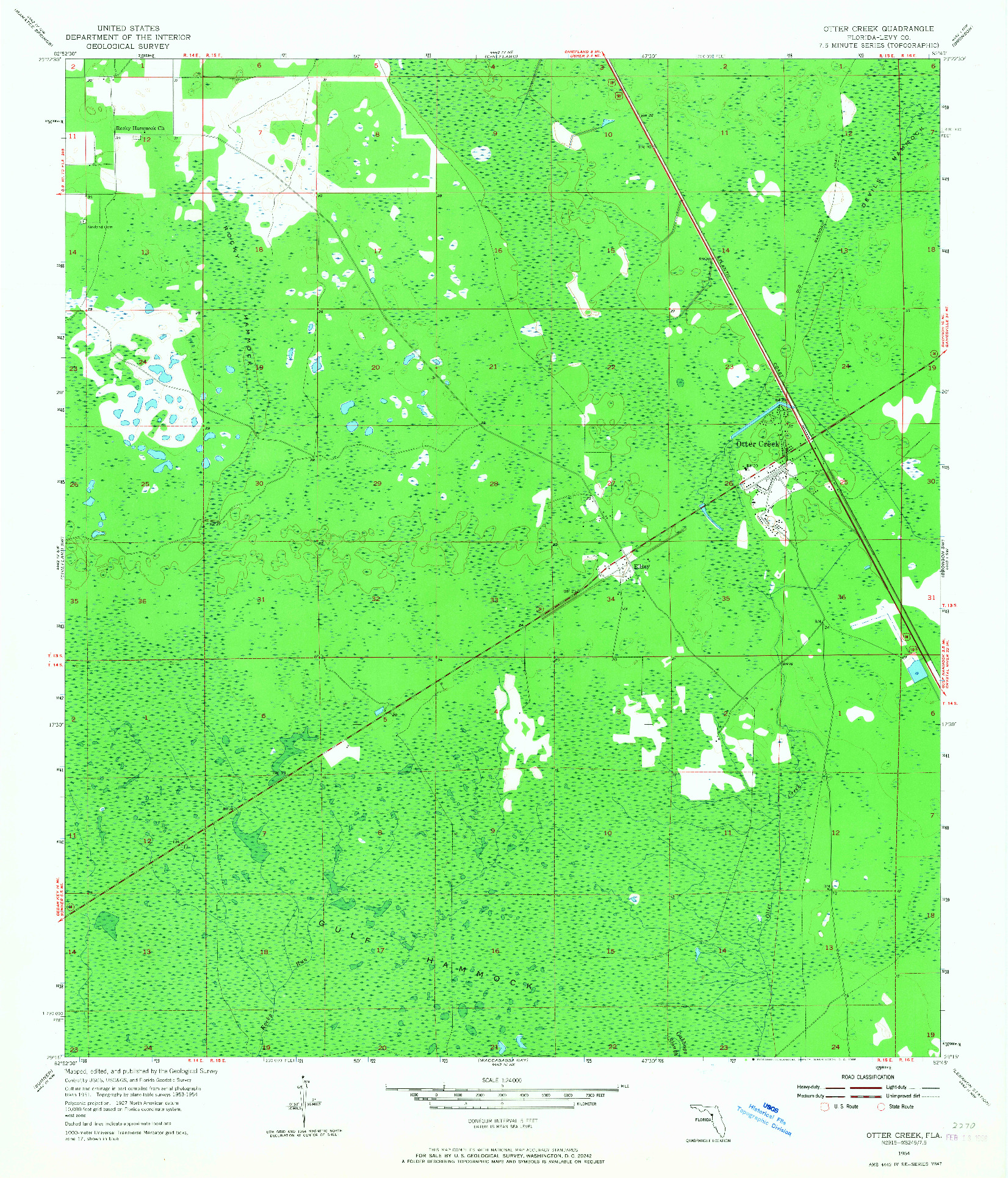 USGS 1:24000-SCALE QUADRANGLE FOR OTTER CREEK, FL 1954