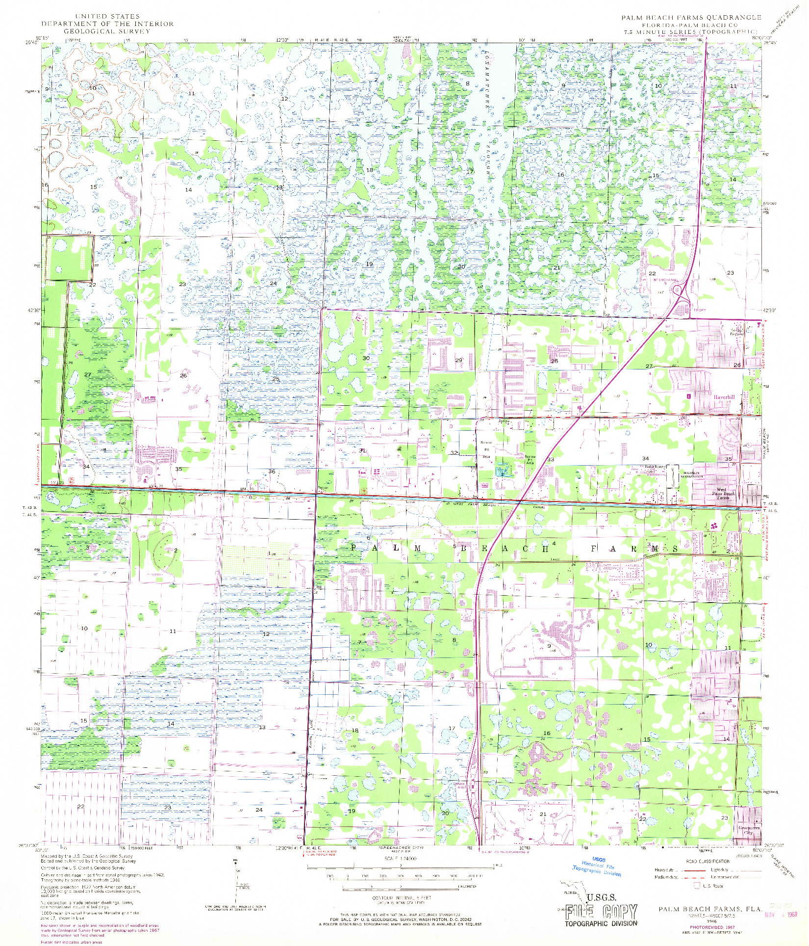 USGS 1:24000-SCALE QUADRANGLE FOR PALM BEACH FARMS, FL 1946